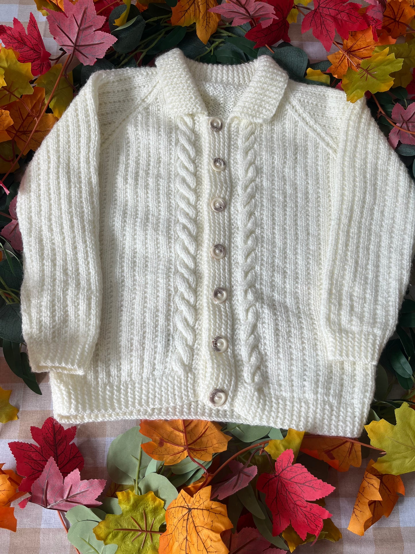 Personalise Me, Size 6-8 years, Cream Handknitted Cardi