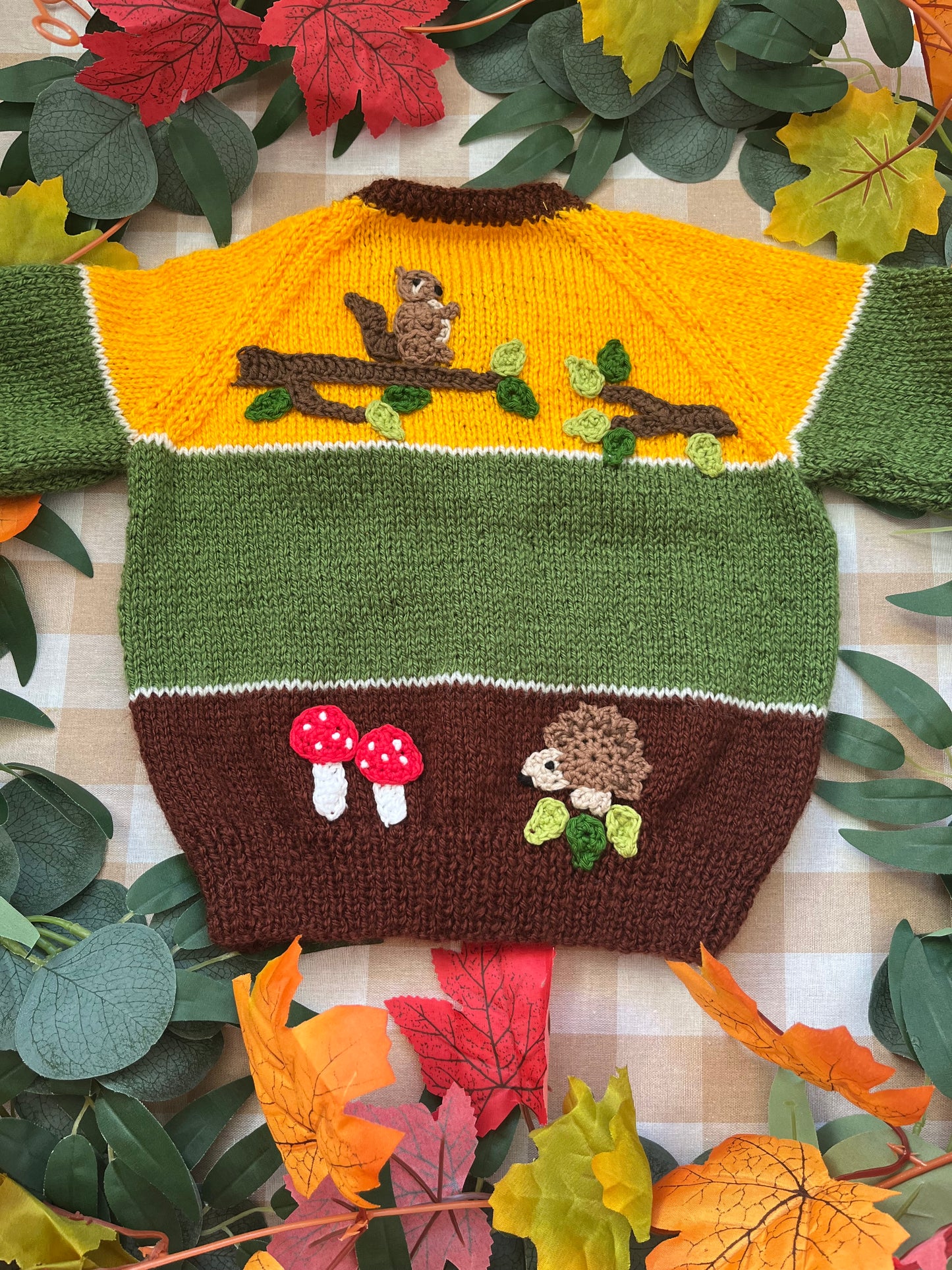 Personalise Me, Size 1-2 years, Name Cardigan, Woodland Theme Cardigan