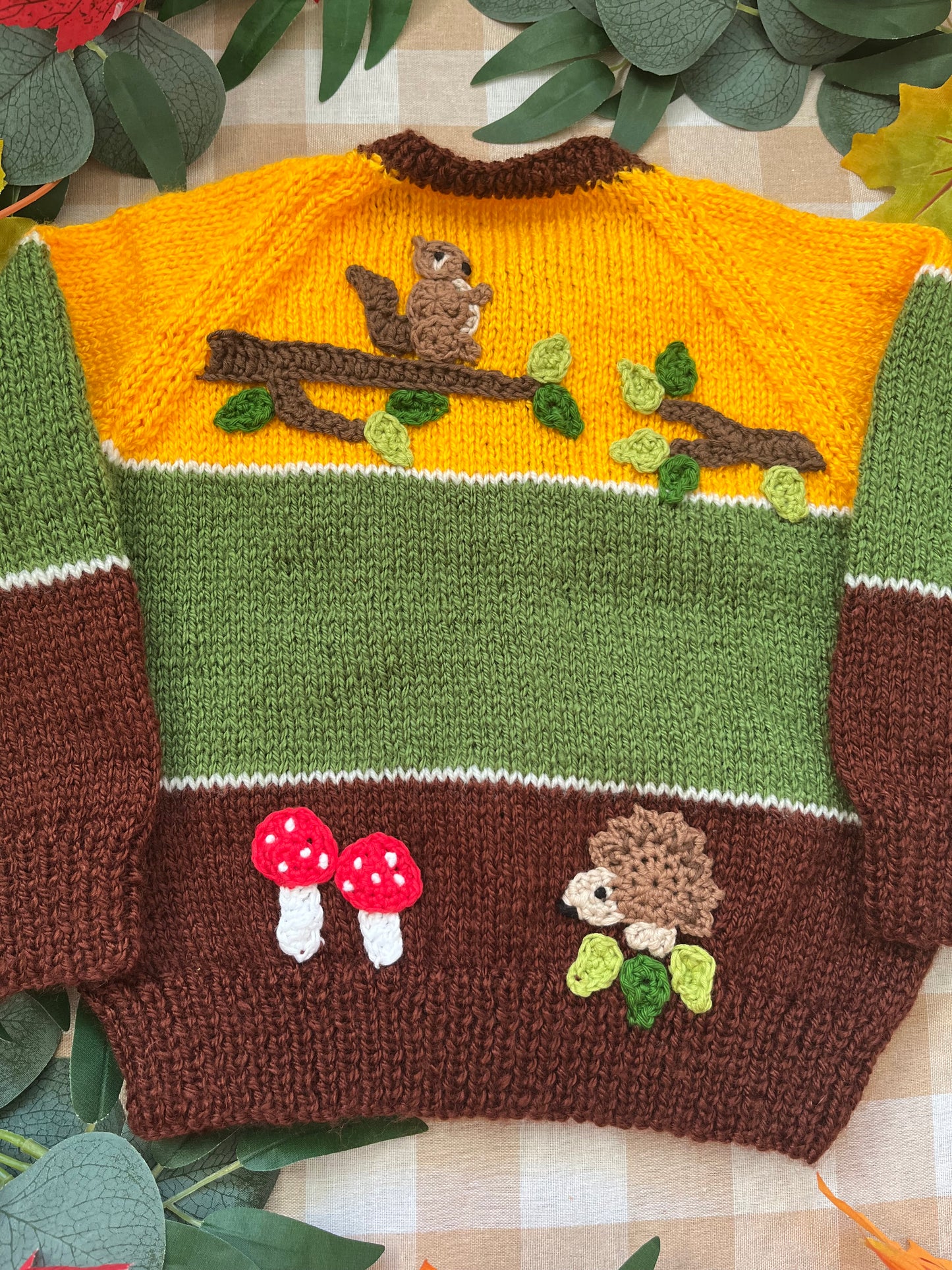 Personalise Me, Size 1-2 years, Name Cardigan, Woodland Theme Cardigan
