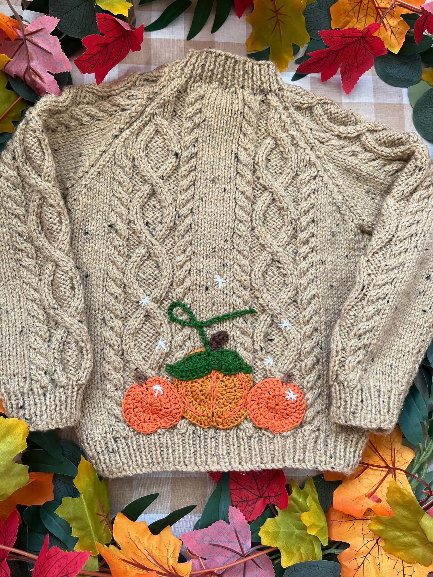 Personalise Me, Size 1-3 Years, Single Letter Cardi, Beige Rustic Pumpkin Cardi