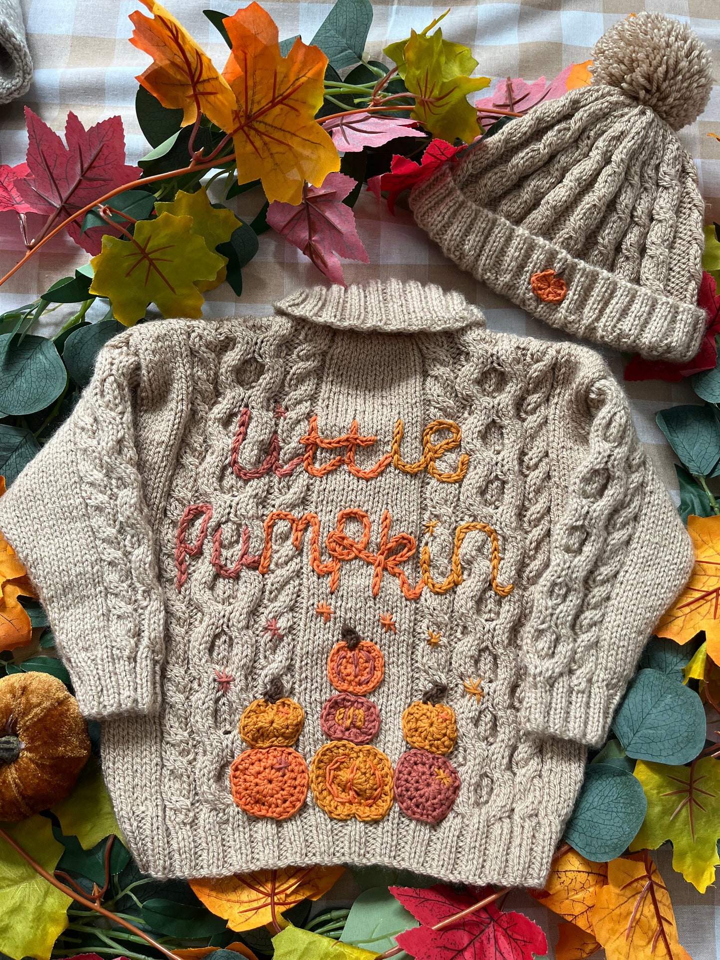 Size 1-2 Years, Little Pumpkin Cardi & Hat set
