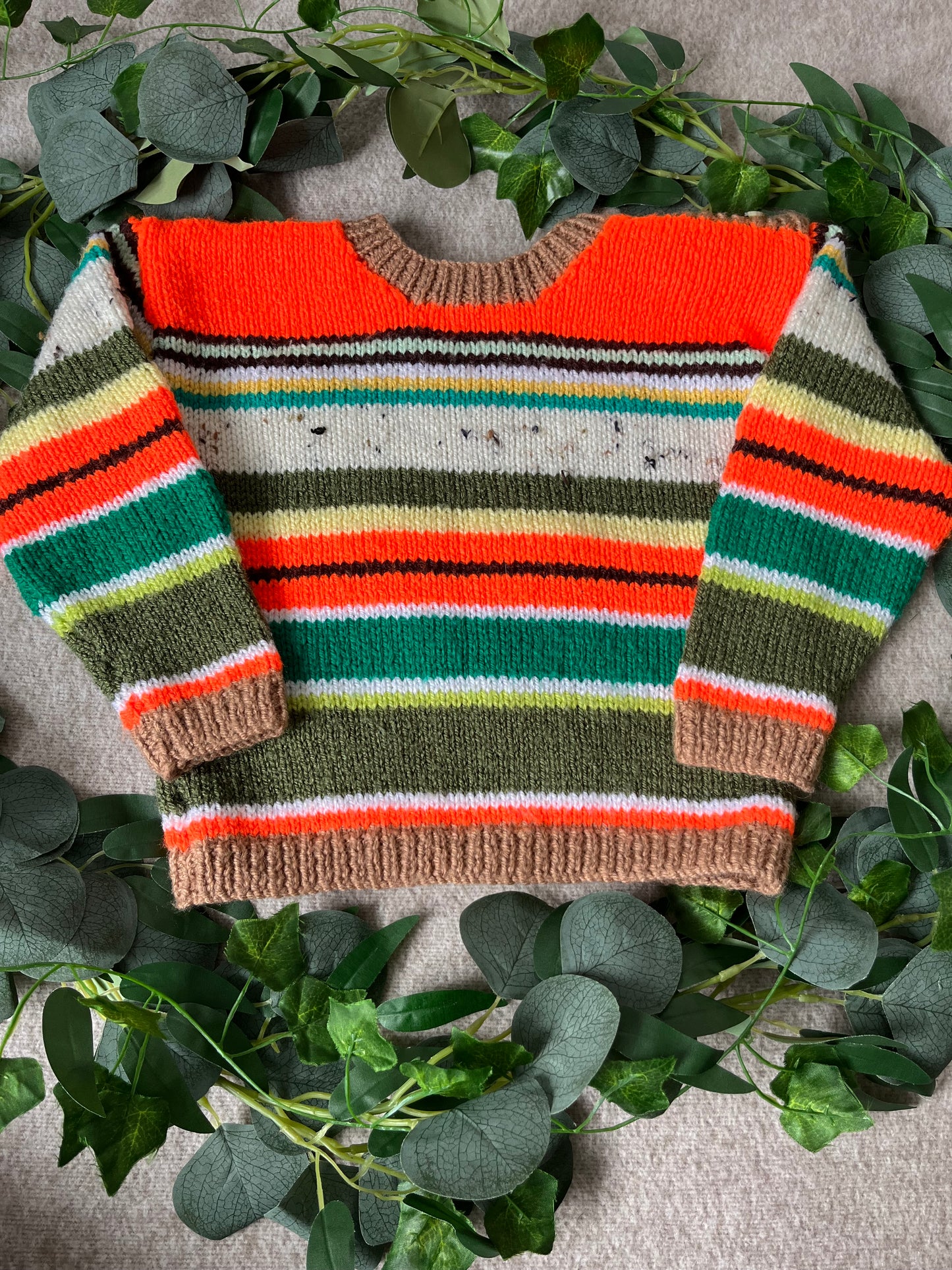 Size 1-2 Years, Wild & Free, Campfire Cardigan, Multicolour Stripe Jumper
