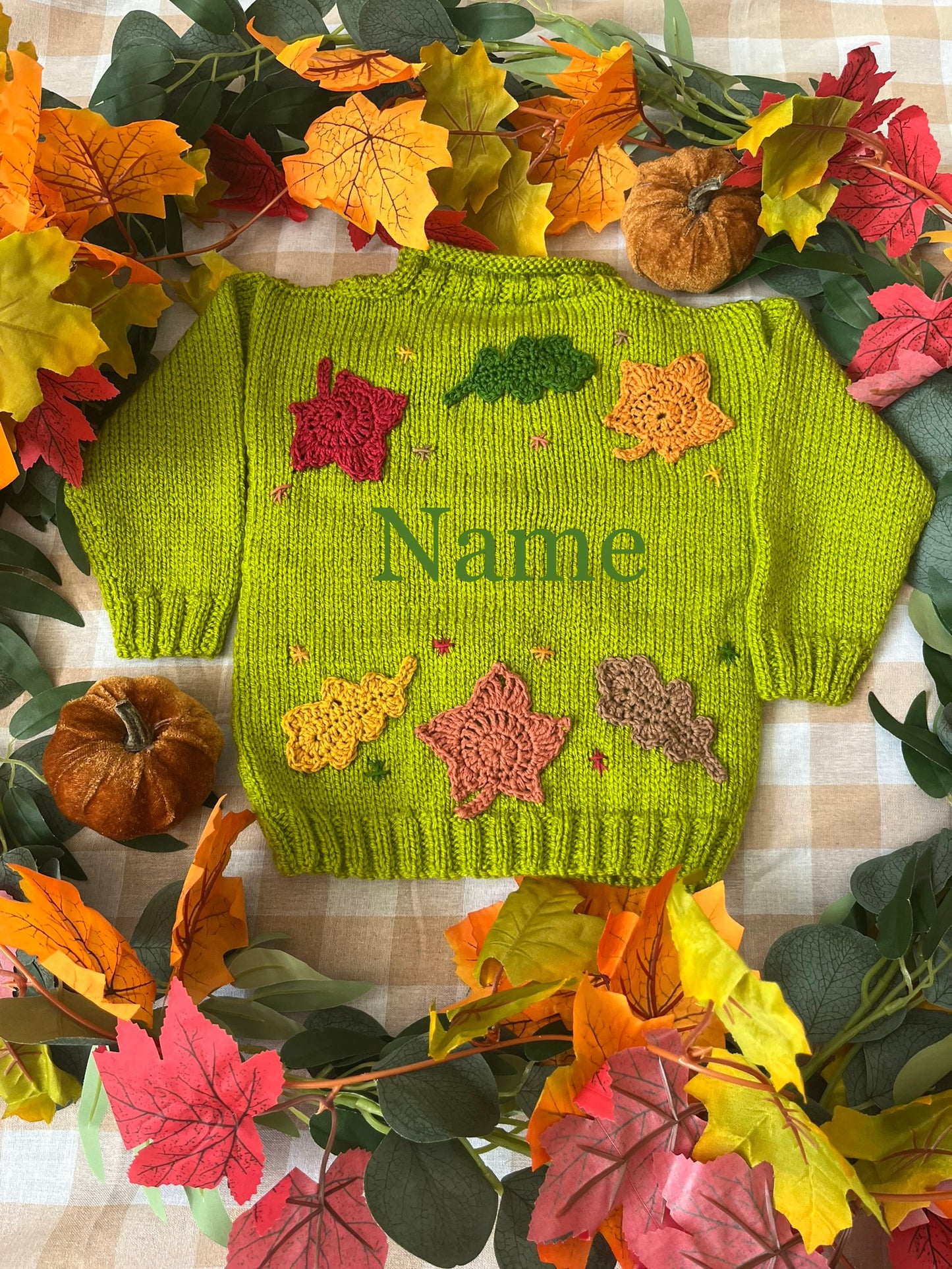 Personalise Me, Size 12-18 Months, Autumn Leaves Name Cardigan