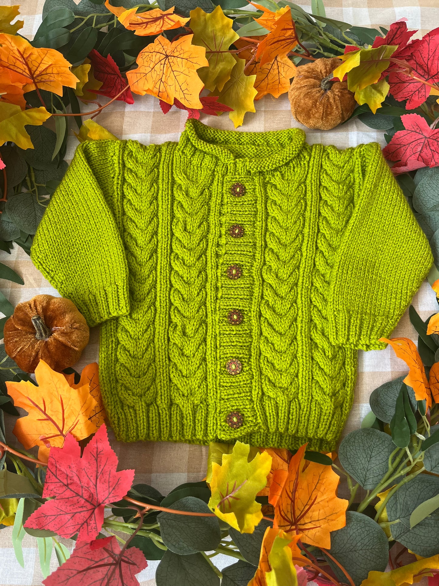 Personalise Me, Size 12-18 Months, Autumn Leaves Name Cardigan