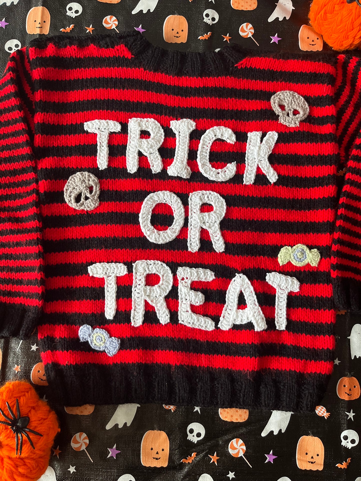 Size 3-4 Years, Trick or Treat, Striped Jumper