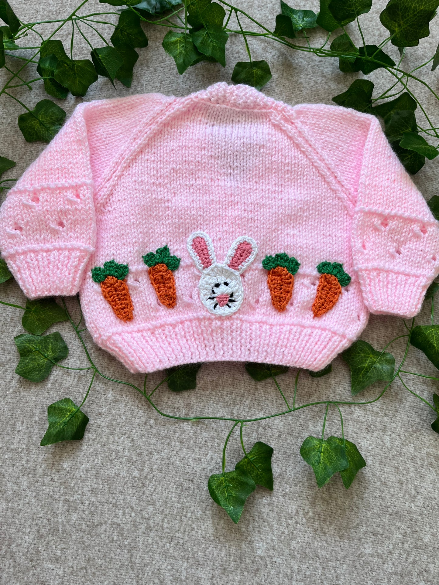 Size 0-3 Months, Personalised Cardigan, Name Cardigan, Hand knitted Pink Baby