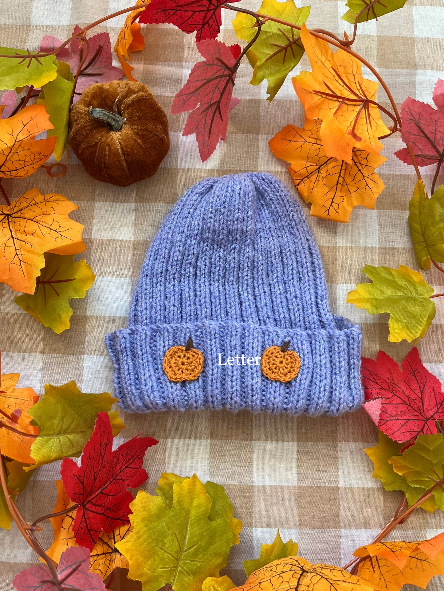 Personalise Me, Size 2-4 Years, Add Letter or Number, Purple Pumpkin Hat