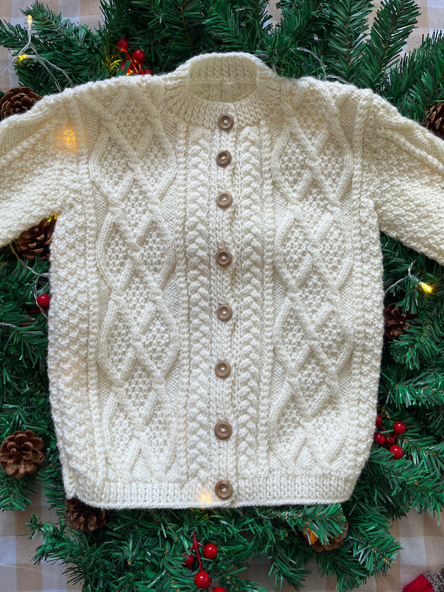 Size 5-7 Years, Not even a Mouse, Cream Cable Knit Cardi
