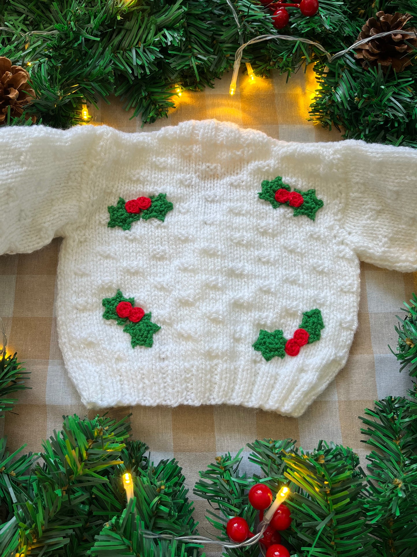 Personalise Me, Size 0-3 Months, White Holly Cardi, Add a Letter