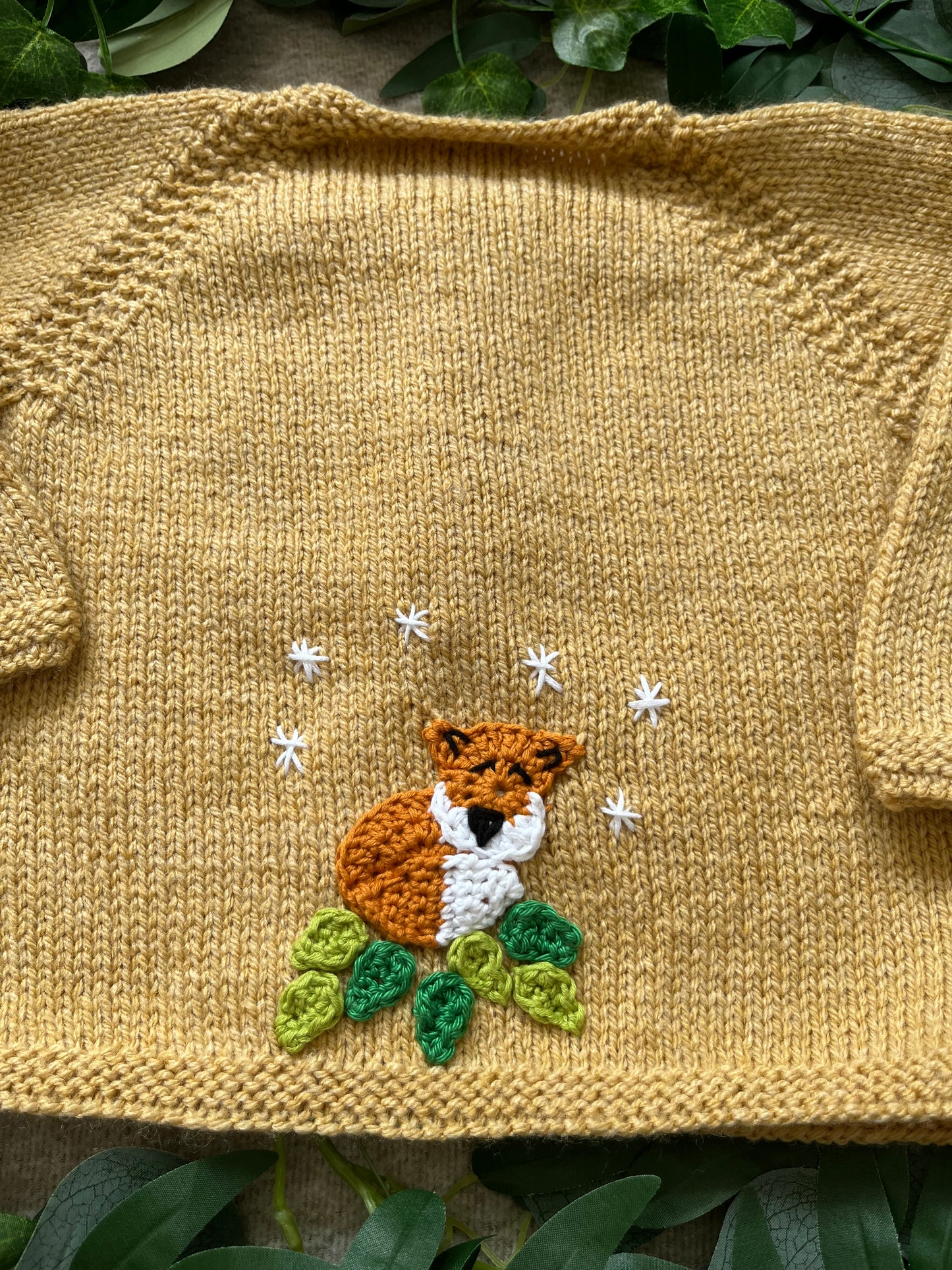 Personalise Me, Size 9-12 Months, Beige/ Tan Name Cardigan, Little Sleeping fox