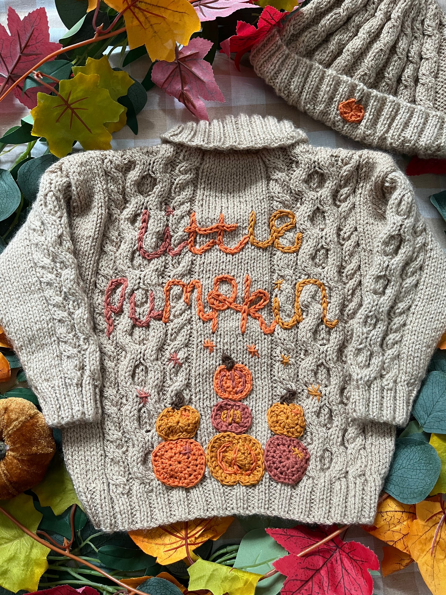 Size 1-2 Years, Little Pumpkin Cardi & Hat set