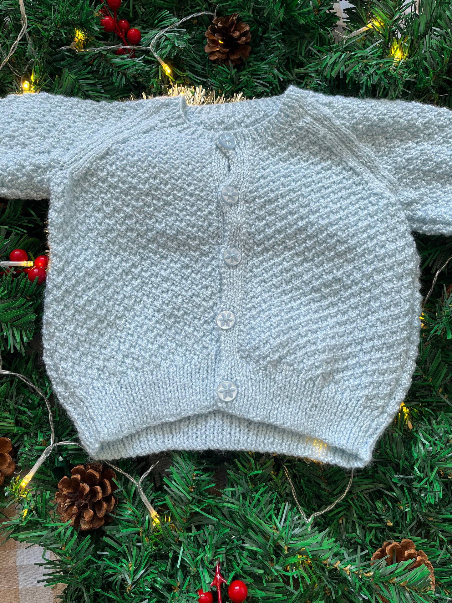 Size 2-3 years, Little Mouse, Baby Blue Christmas Cardi