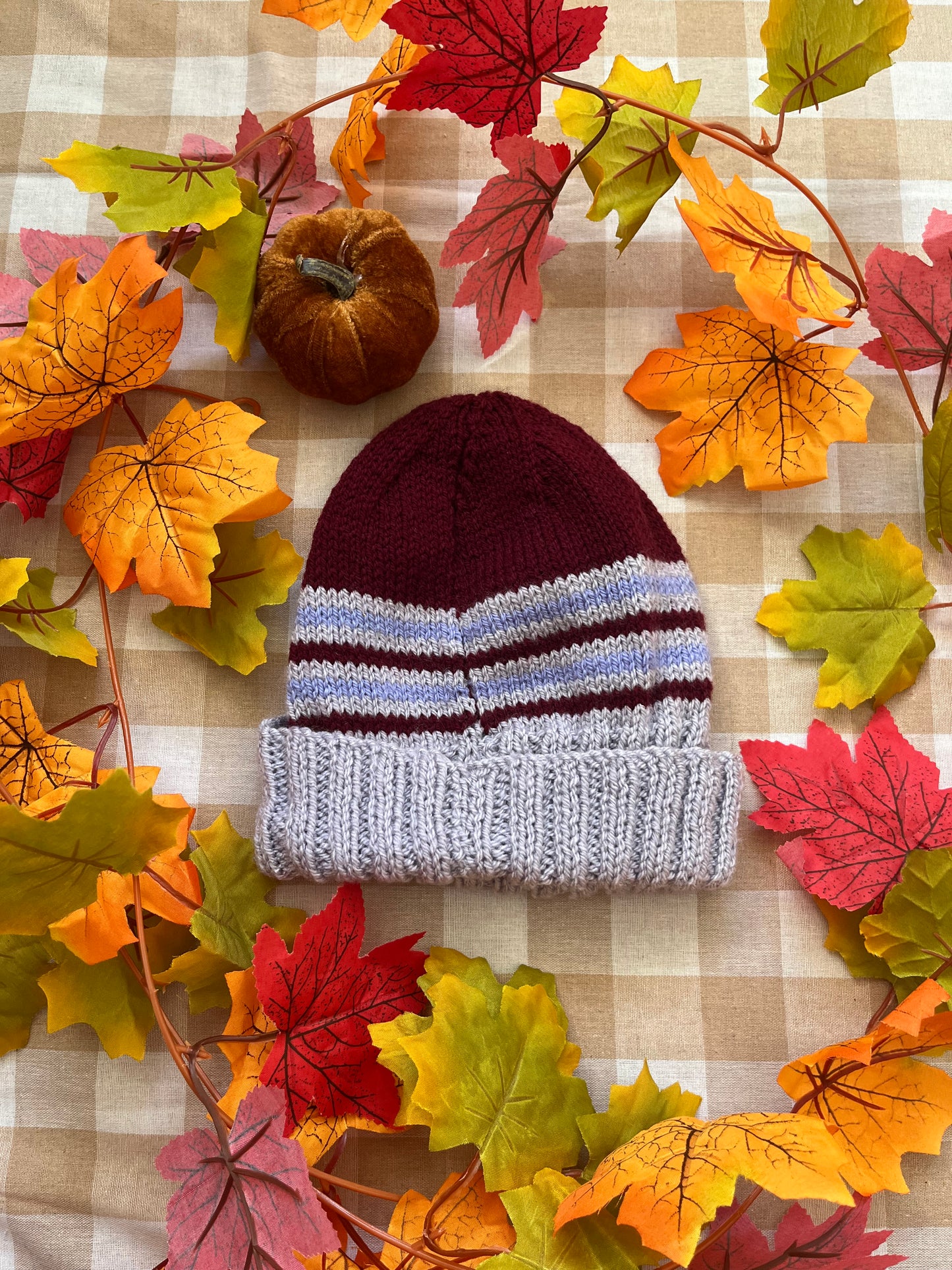 Personalise Me, Size 3-5 Years, Add Letter or Number, Purple/ Maroon Stripe Hat