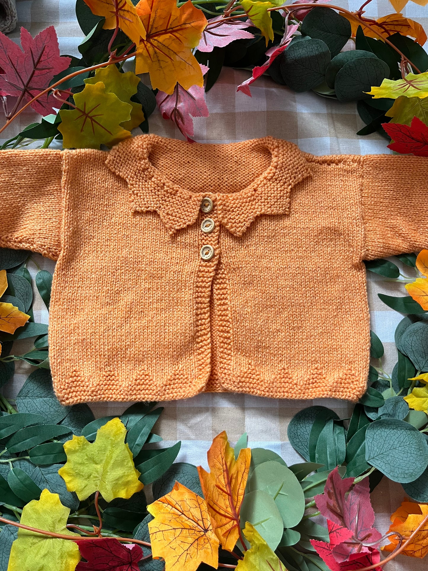 Personalise Me, Size 6-12 Months, Name Cardigan, Pumpkin Cardigan
