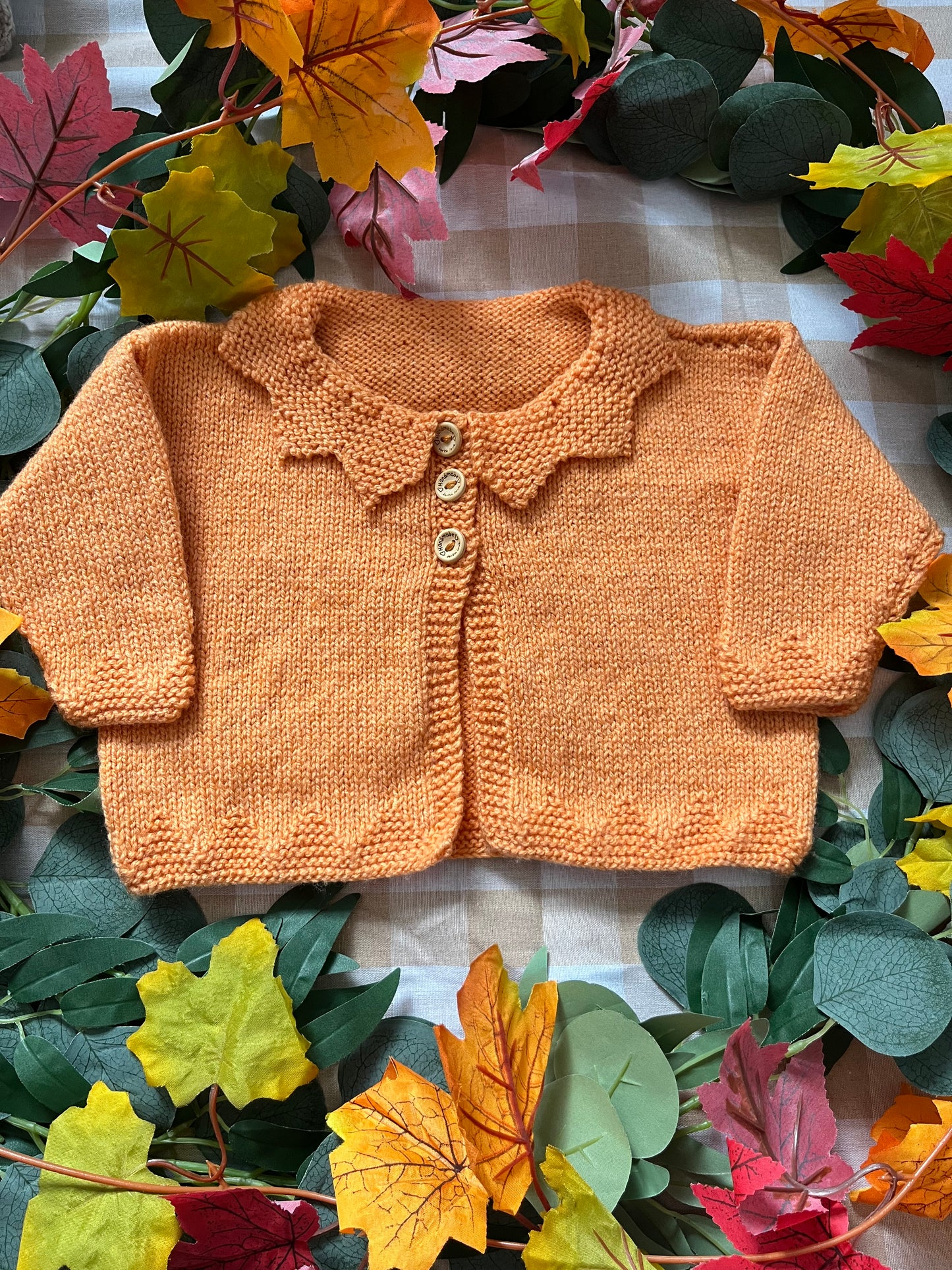 Personalise Me, Size 6-12 Months, Name Cardigan, Pumpkin Cardigan