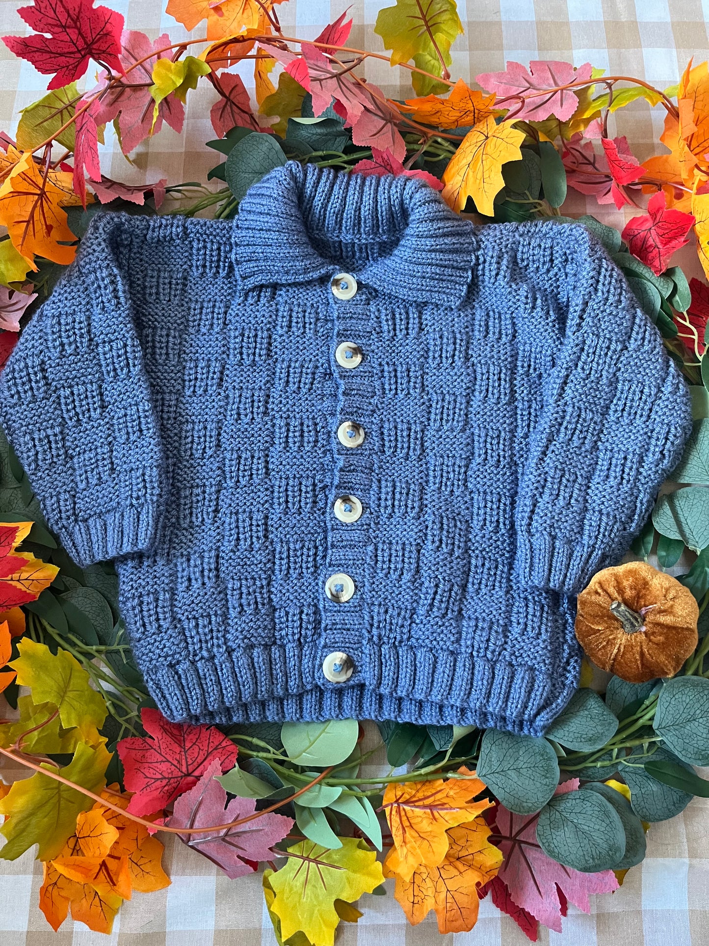 Size 2-4 Years, Cosy Season, Field Mouse Blue Cardi