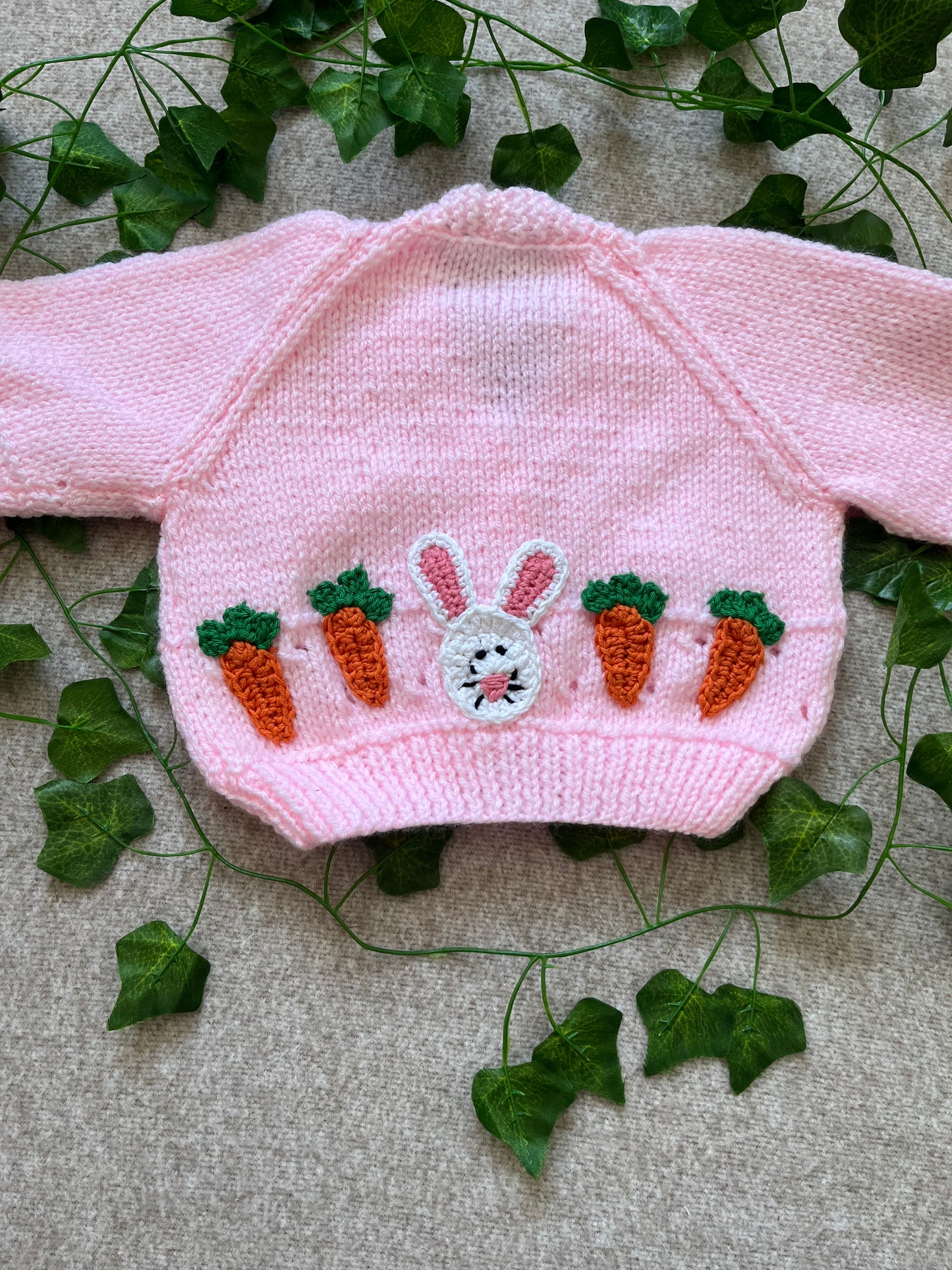 Size 0-3 Months, Personalised Cardigan, Name Cardigan, Hand knitted Pink Baby