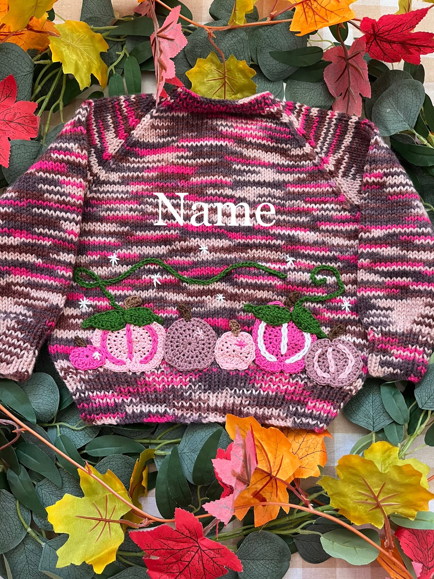 Personalise Me, Size 1-2 Years, Name Cardigan, Pink Pumpkin Patch Cardi