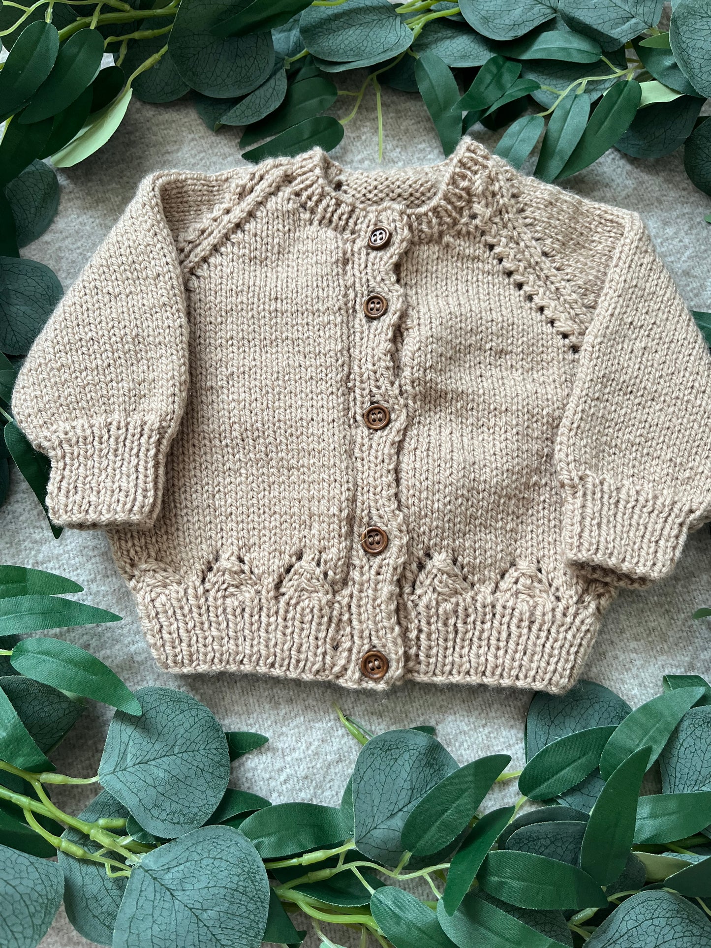 Personalise Me, Size 0-3 Months, Name Cardigan, Light Brown Sunflower Truck Cardi