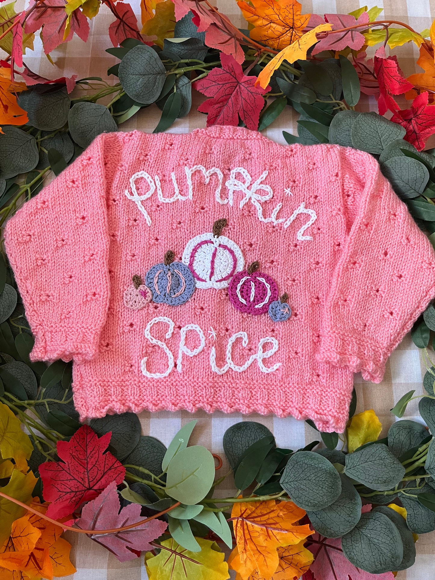 Size 1-2 Years, Pumpkin Spice, Pink Cardi, Please read description