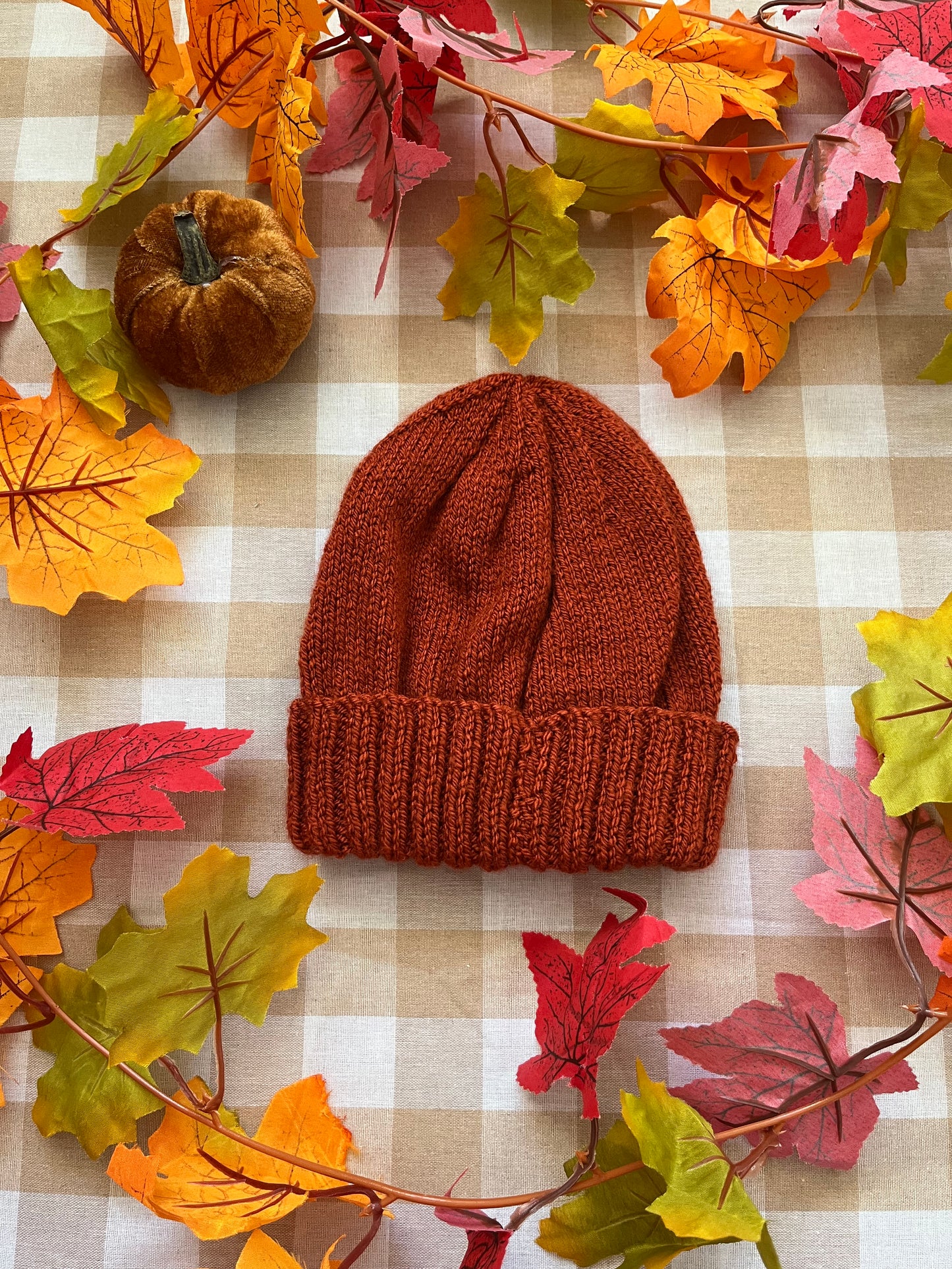 Personalise Me, Size 2-4 Years, Add Letter or Number, Rust Pumpkin Hat