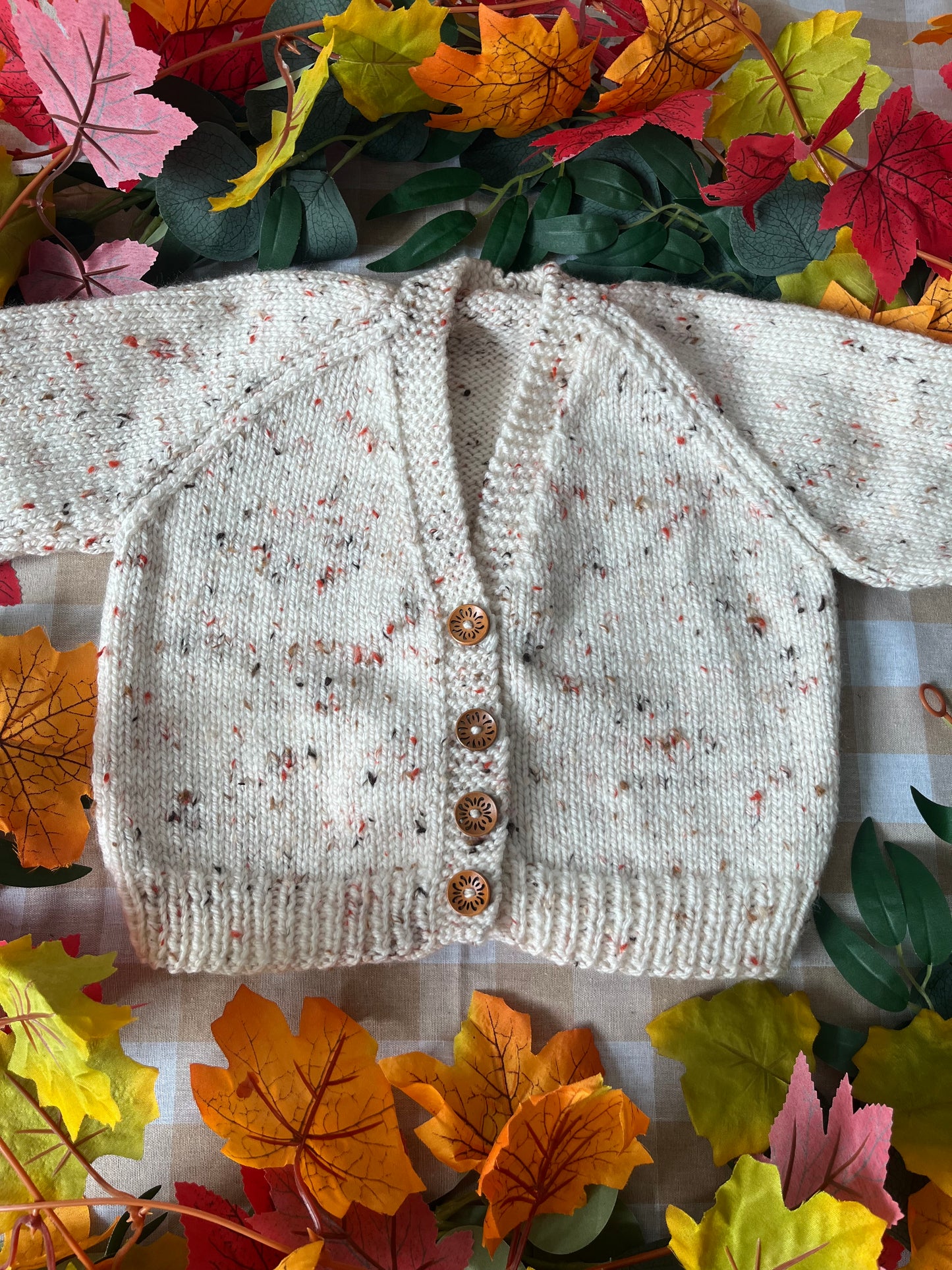 Personalise Me, Size 1-2 Years, Name Cardigan, Beige Fleck Squirrel Cardi