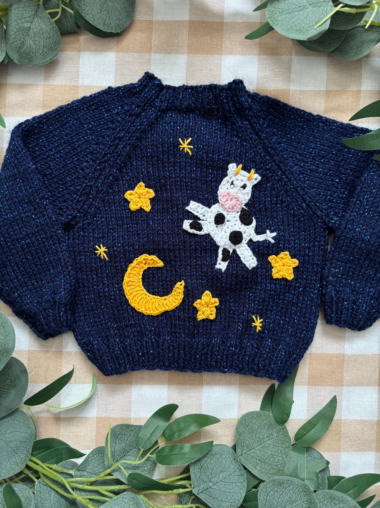 Size 3-6 Months, Cow Jumped Over the Moon, Sparkly Cardi