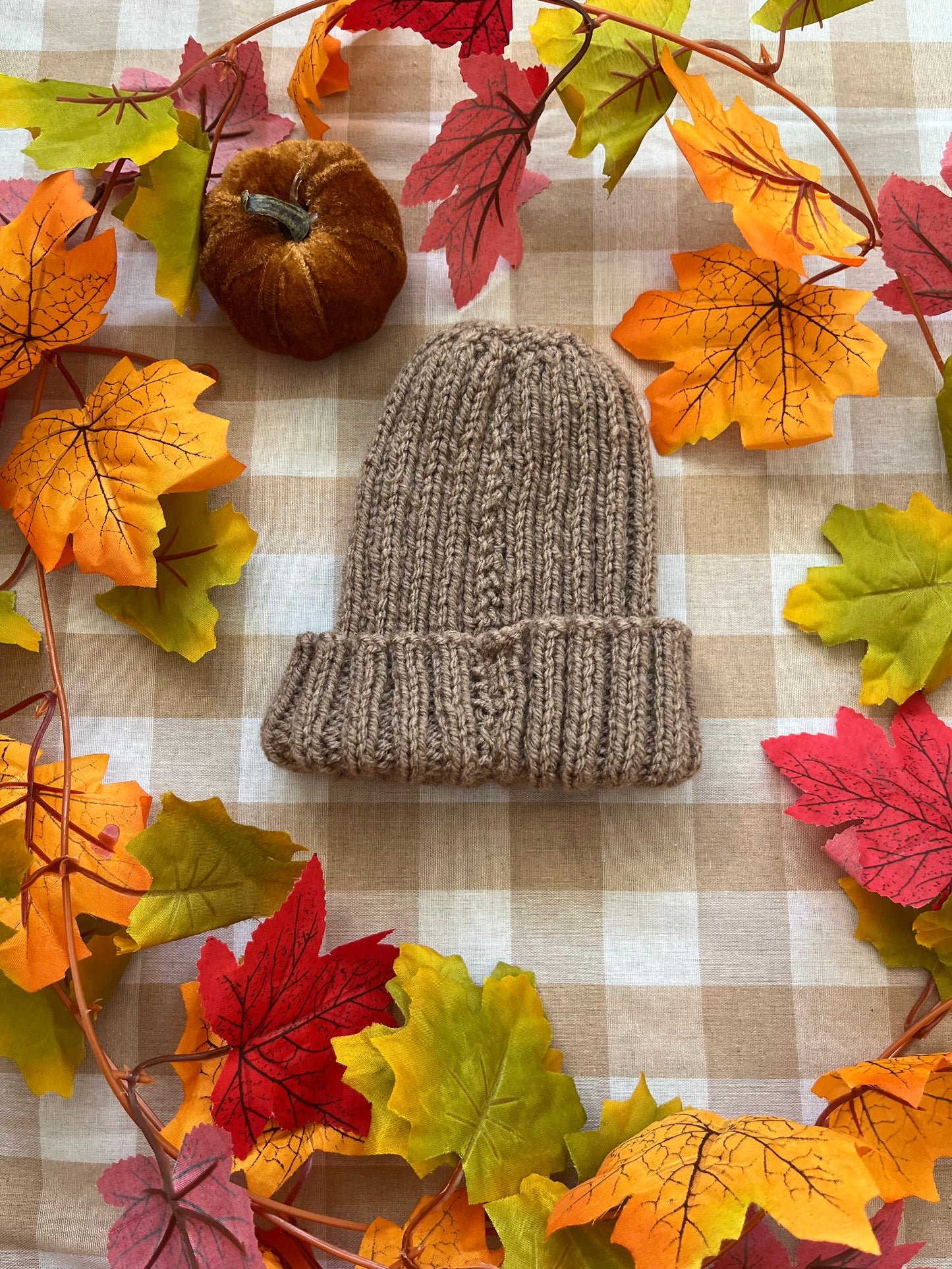Personalise Me, Size 0-1 years, Add Letter or Number, Brown Pumpkin Hat
