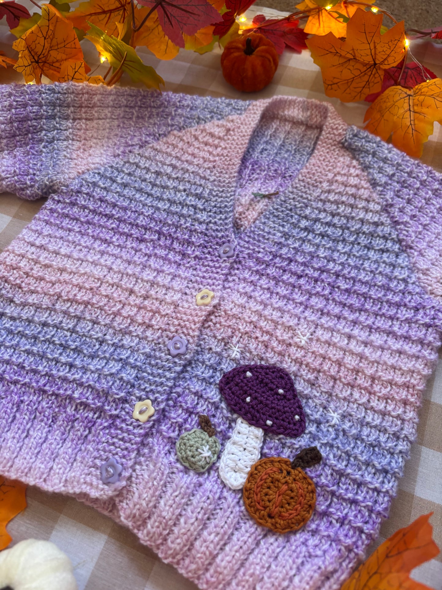Size 2-4 Years, Fairy Pumpkin Patch, Ombre purple,pink