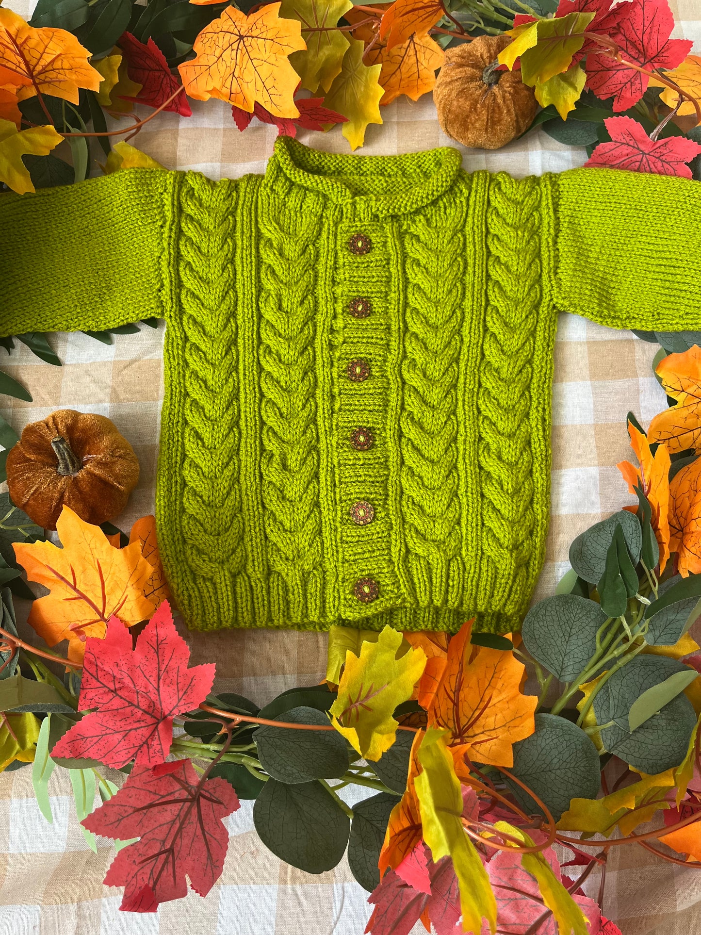 Personalise Me, Size 12-18 Months, Autumn Leaves Name Cardigan