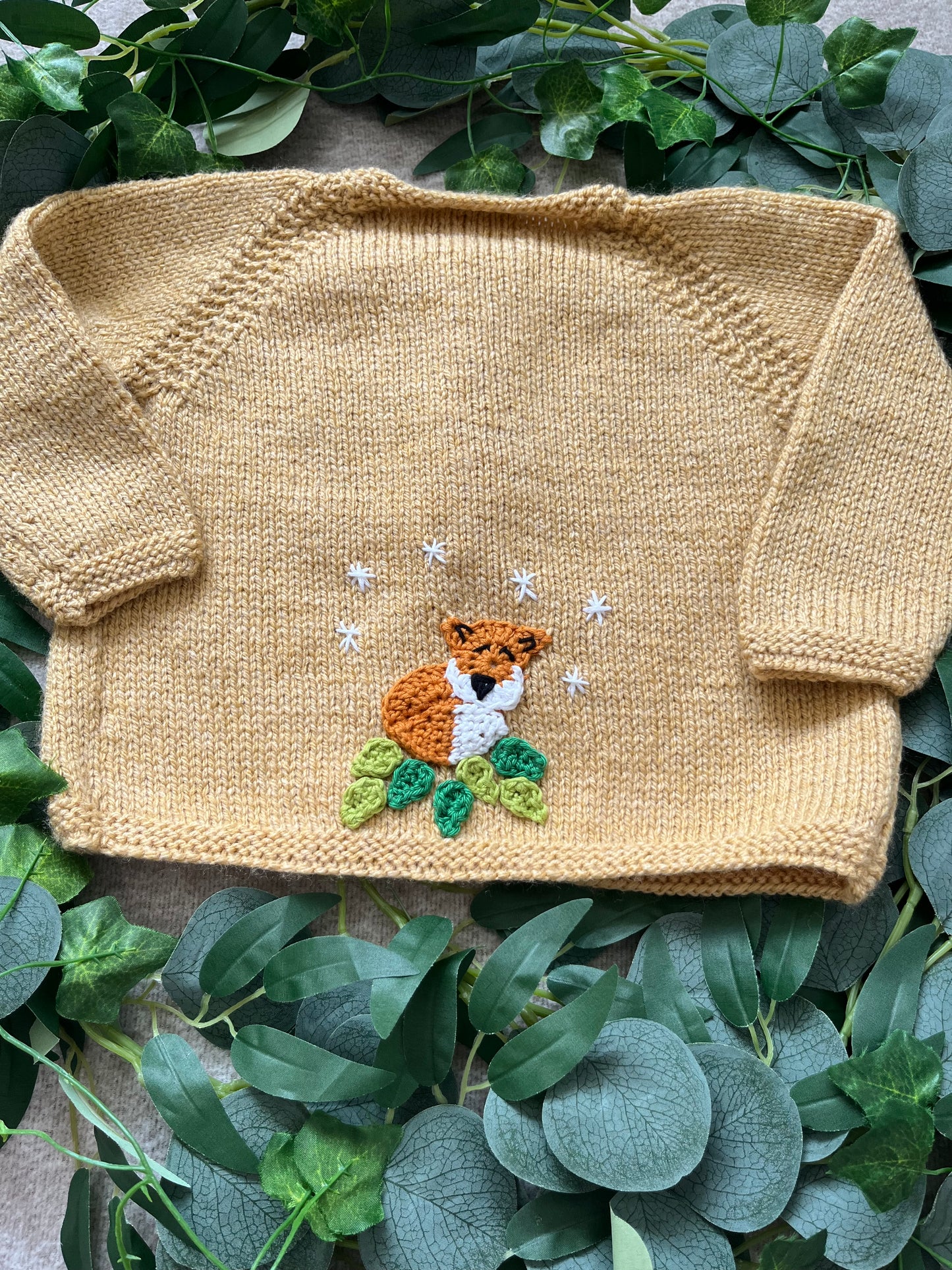 Personalise Me, Size 9-12 Months, Beige/ Tan Name Cardigan, Little Sleeping fox