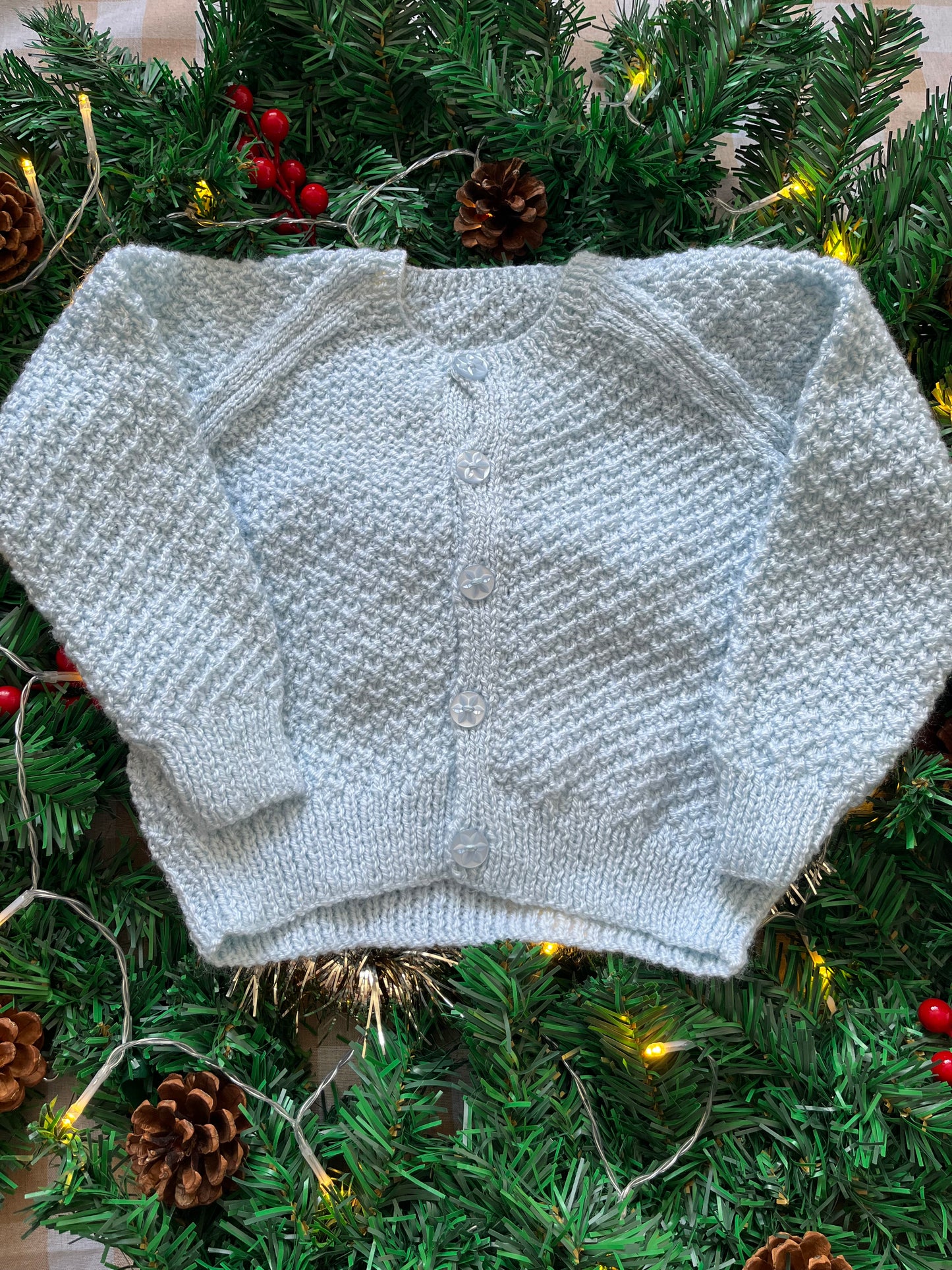 Size 2-3 years, Little Mouse, Baby Blue Christmas Cardi