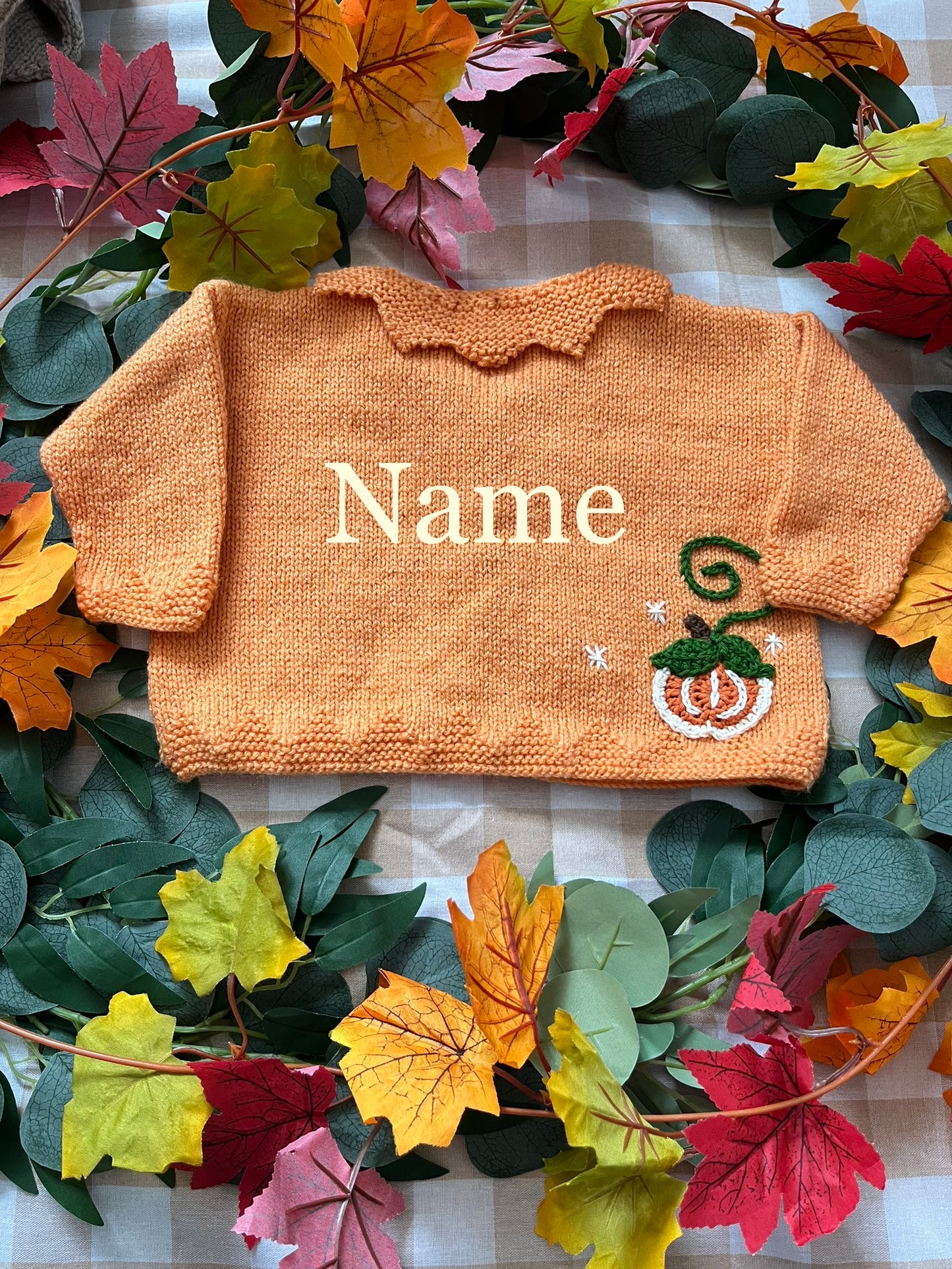 Personalise Me, Size 6-12 Months, Name Cardigan, Pumpkin Cardigan
