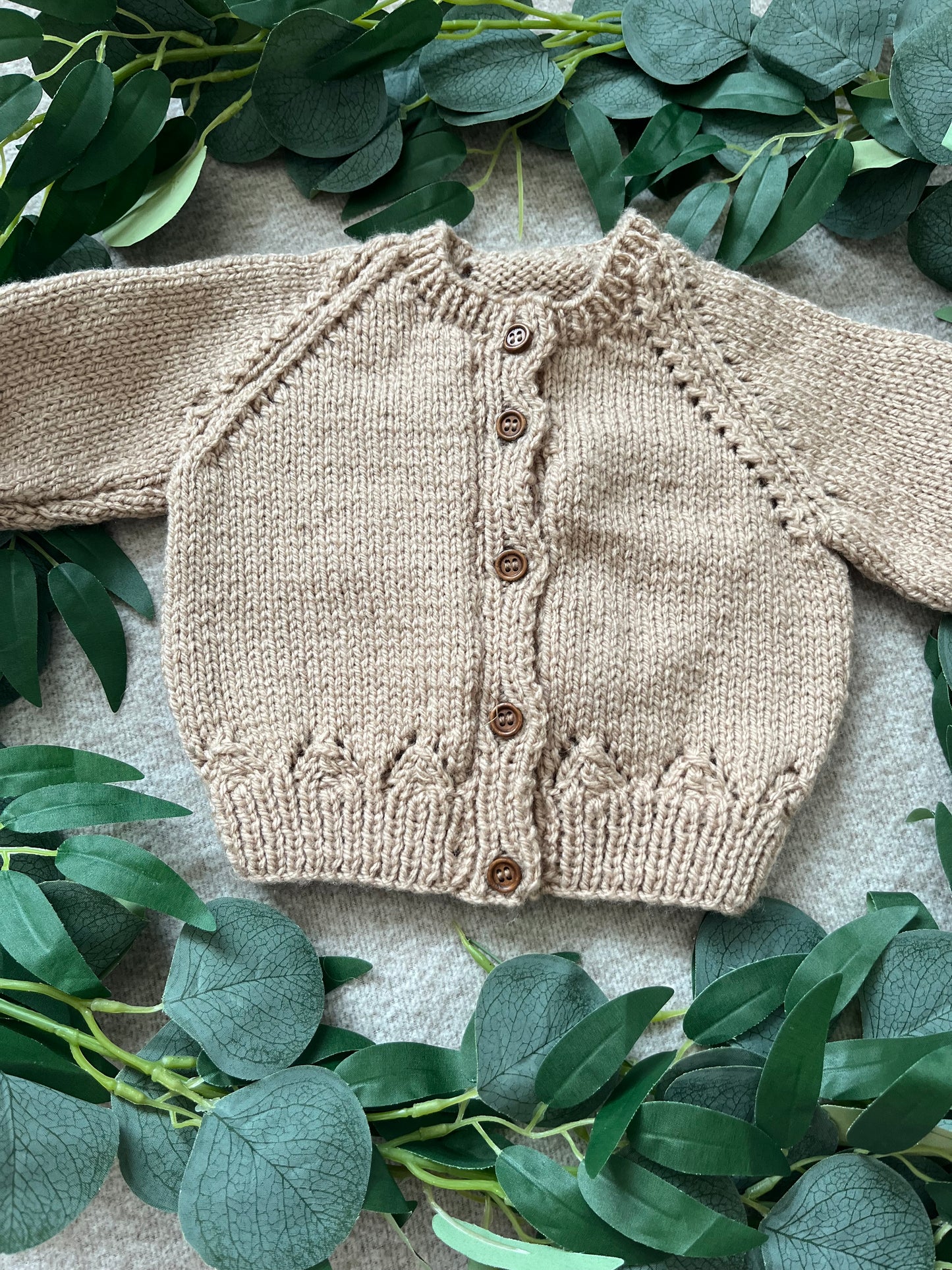 Personalise Me, Size 0-3 Months, Name Cardigan, Light Brown Sunflower Truck Cardi