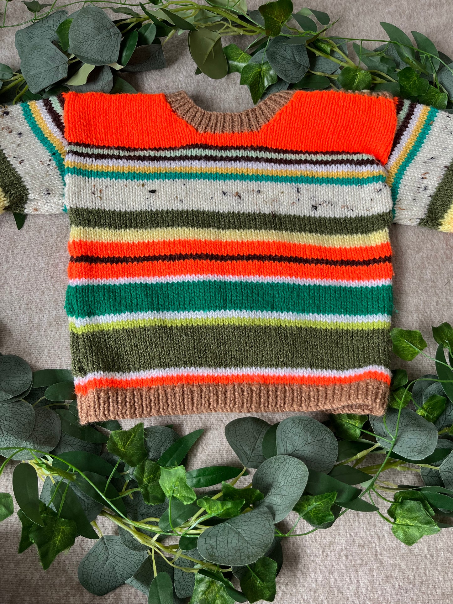 Size 1-2 Years, Wild & Free, Campfire Cardigan, Multicolour Stripe Jumper
