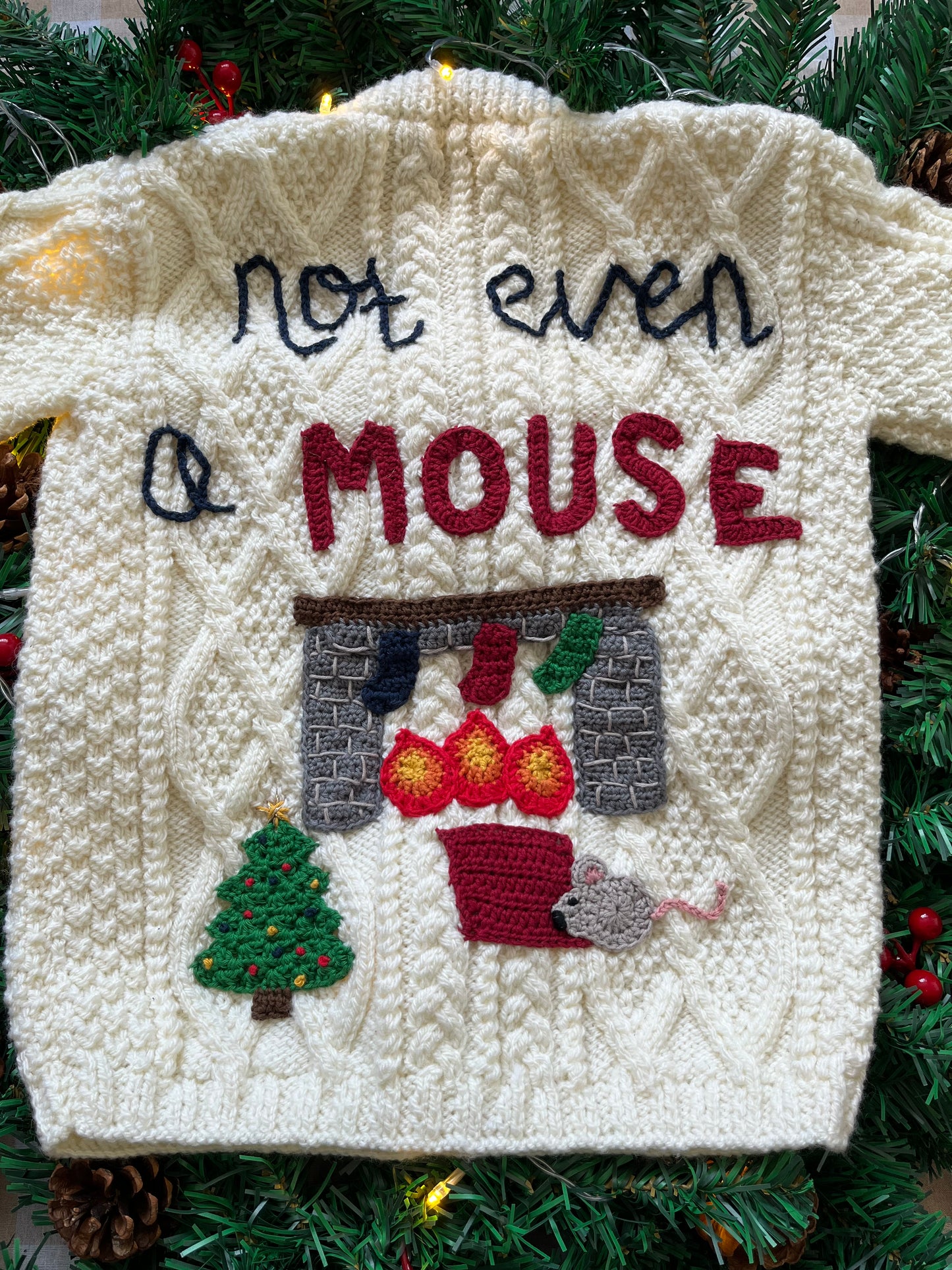 Size 5-7 Years, Not even a Mouse, Cream Cable Knit Cardi
