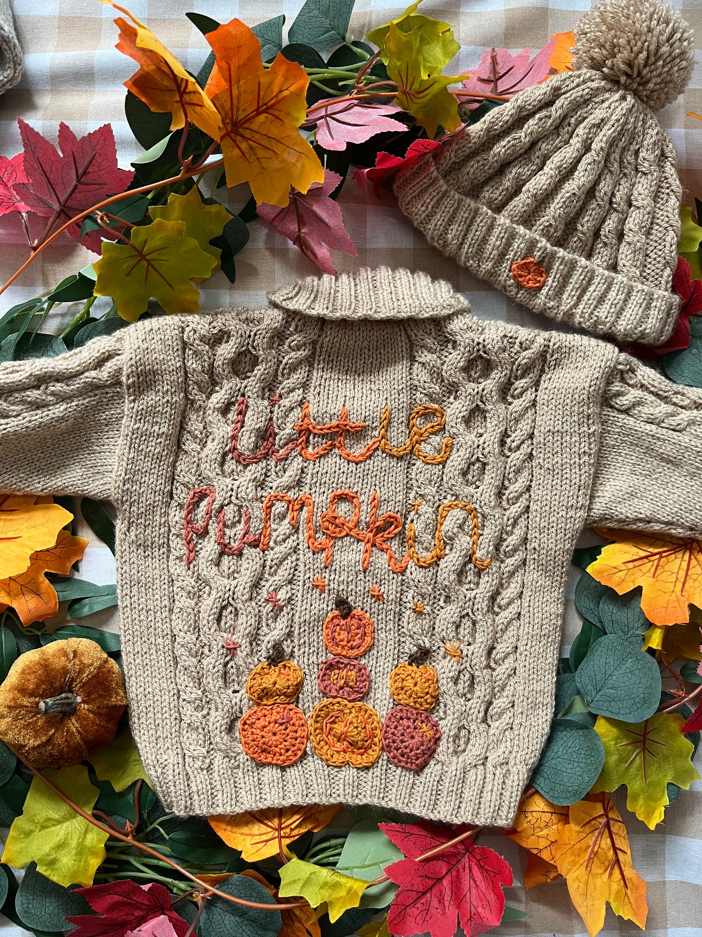 Size 1-2 Years, Little Pumpkin Cardi & Hat set