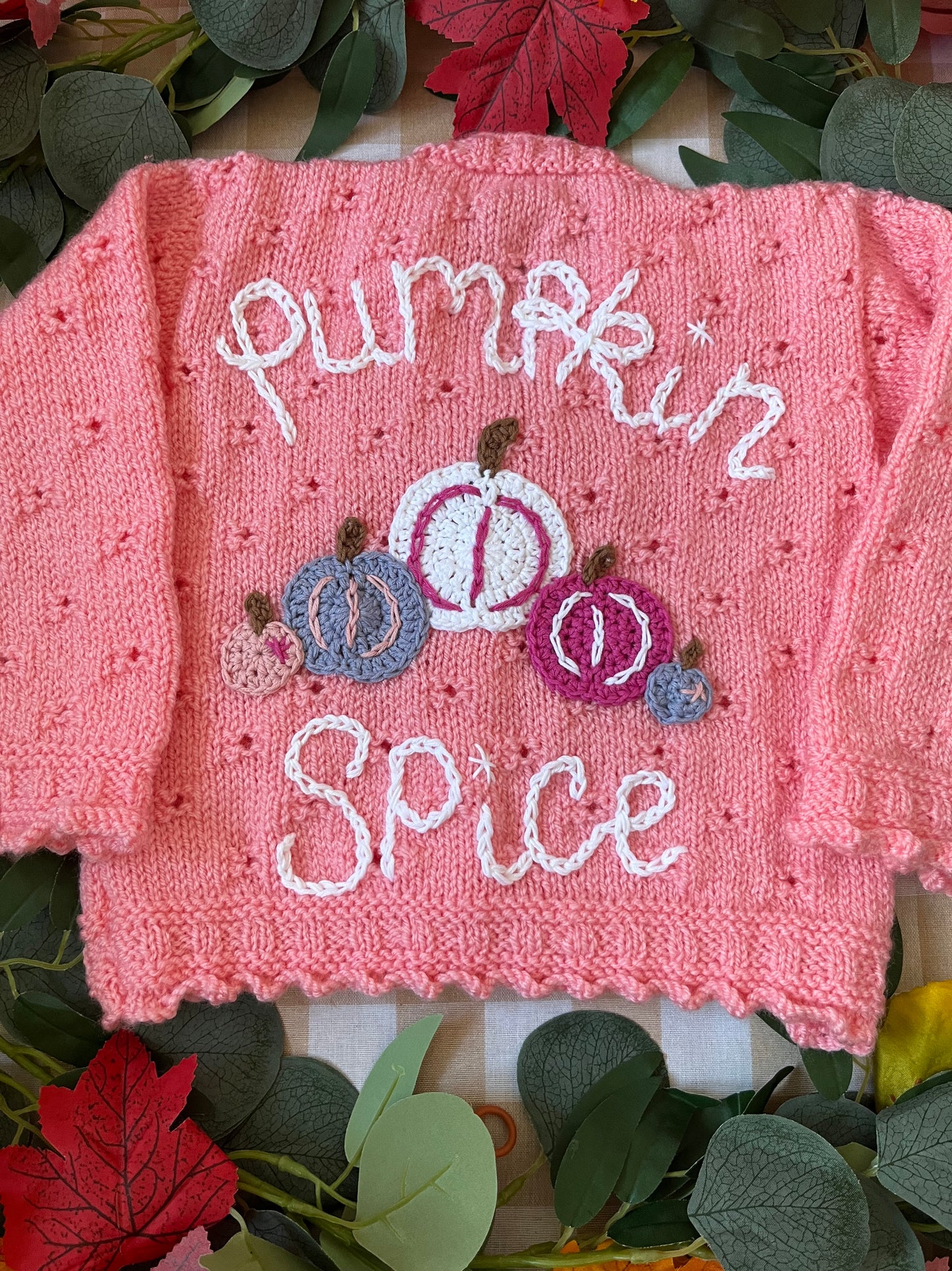 Size 1-2 Years, Pumpkin Spice, Pink Cardi, Please read description