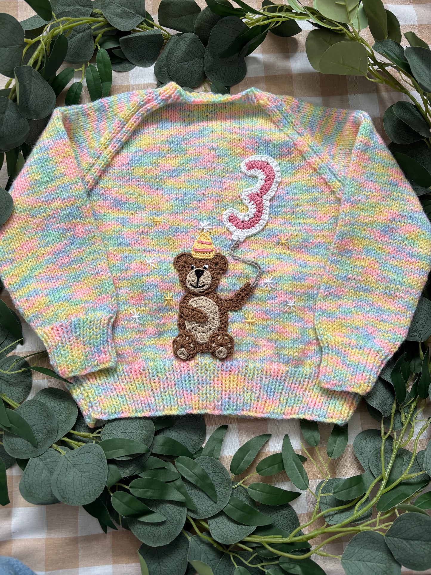 Size 3-4 Years, Pink 3, Birthday Bear