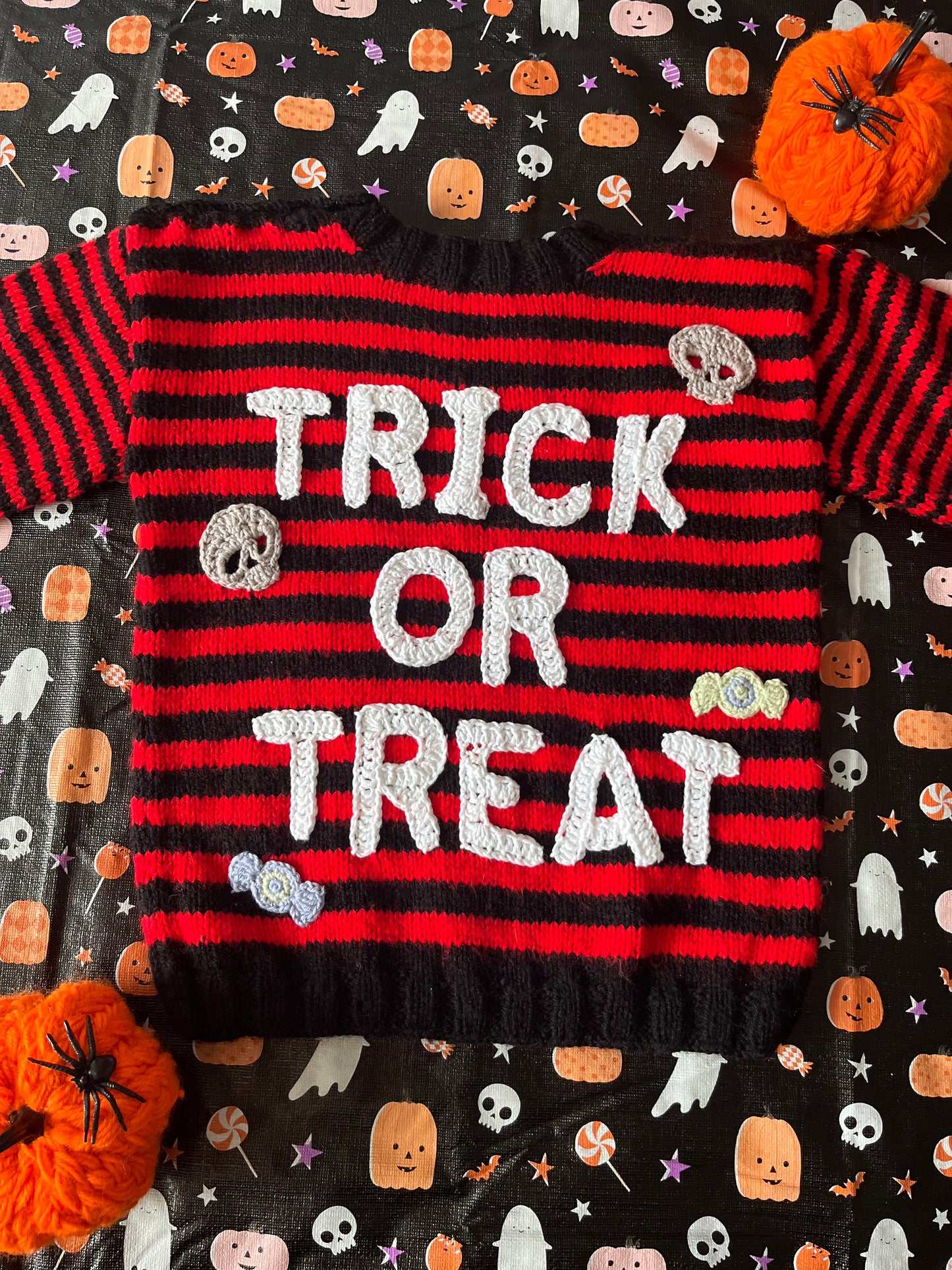 Size 3-4 Years, Trick or Treat, Striped Jumper
