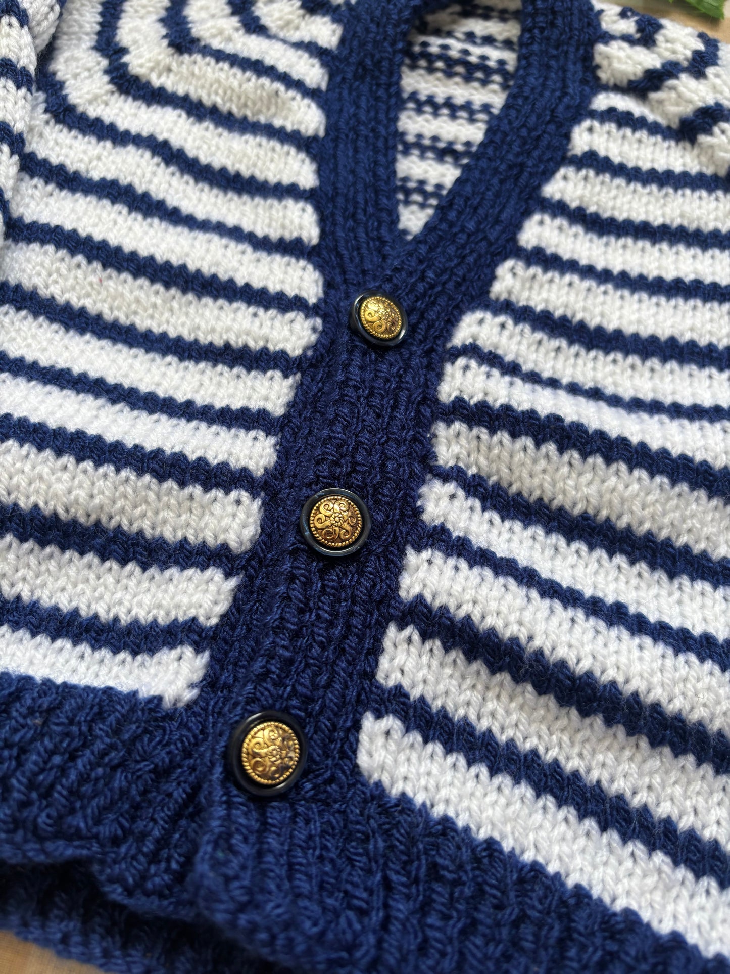 Personalise Me, Add a Letter, Size 6-12 Months, Striped Crab Cardi