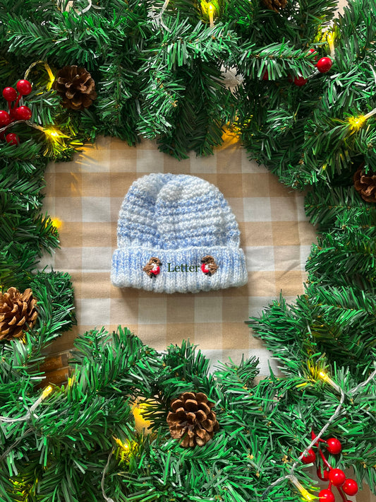 Personalise Me, Size 6-12 Months, Add a letter, Little Robin Hat