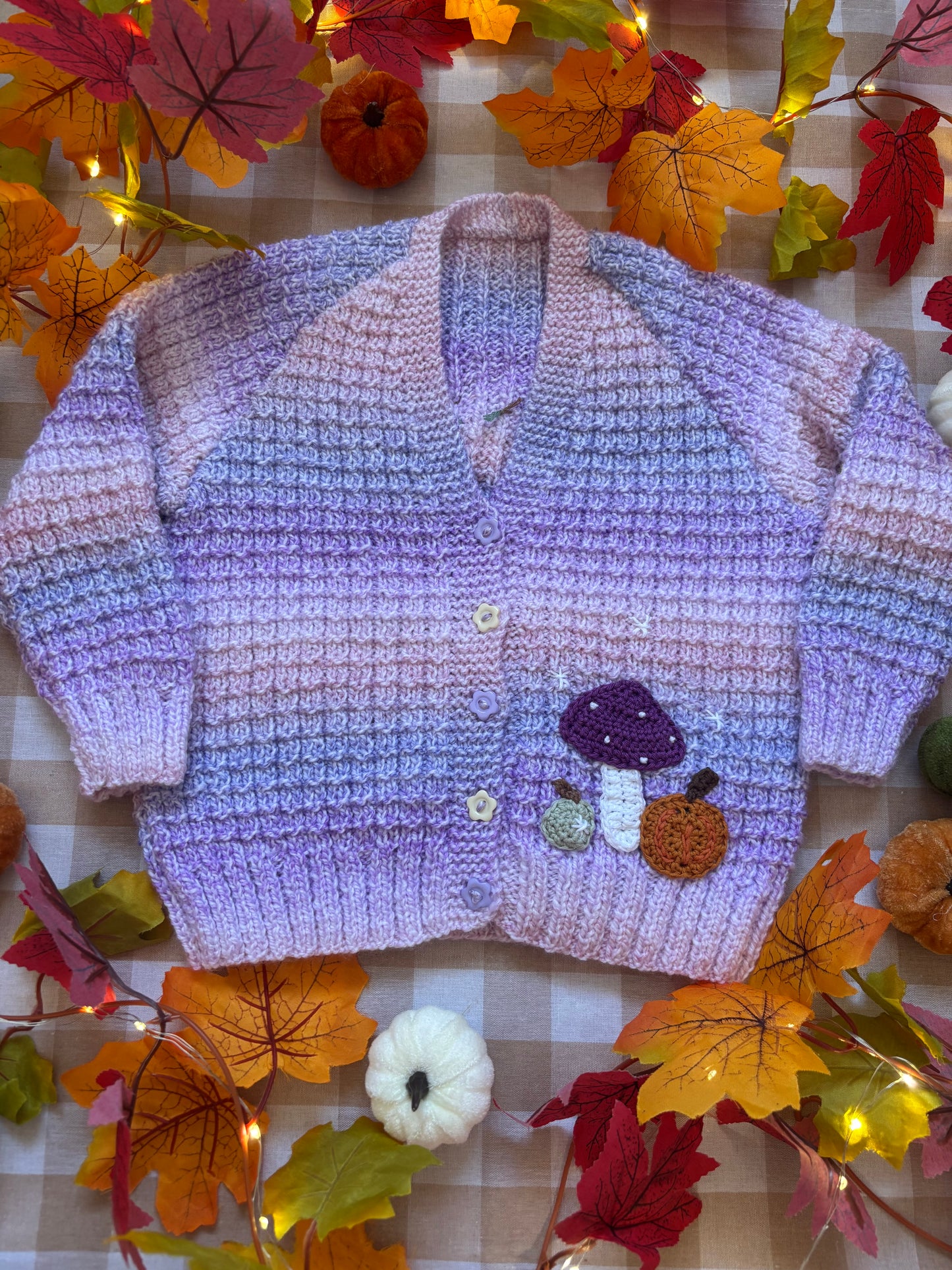 Size 2-4 Years, Fairy Pumpkin Patch, Ombre purple,pink