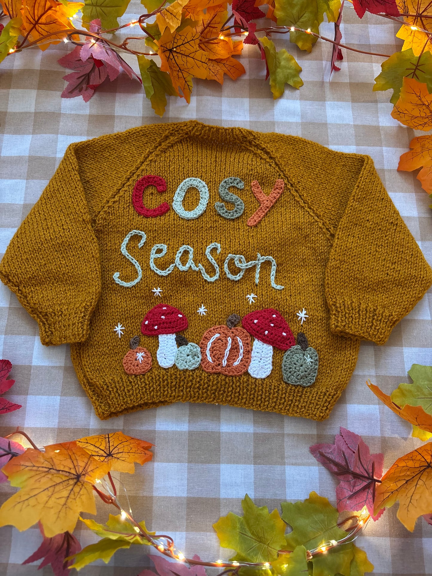 Size 1-2 Years, Cosy Season, Mustard Hand knitted Cardi