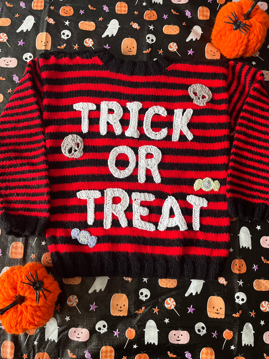 Size 3-4 Years, Trick or Treat, Striped Jumper