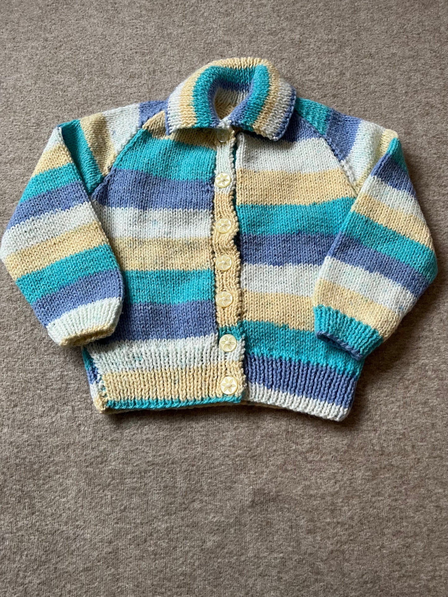 Size 18-24 Months, Early Riser, Hand knitted Toddler Cardigan