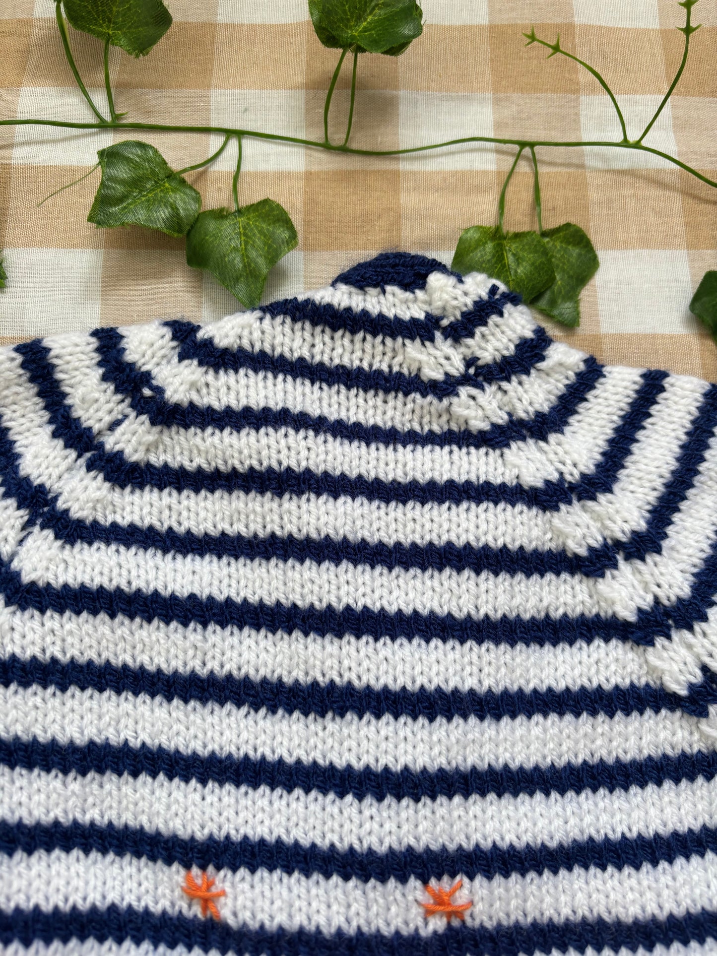 Personalise Me, Add a Letter, Size 6-12 Months, Striped Crab Cardi
