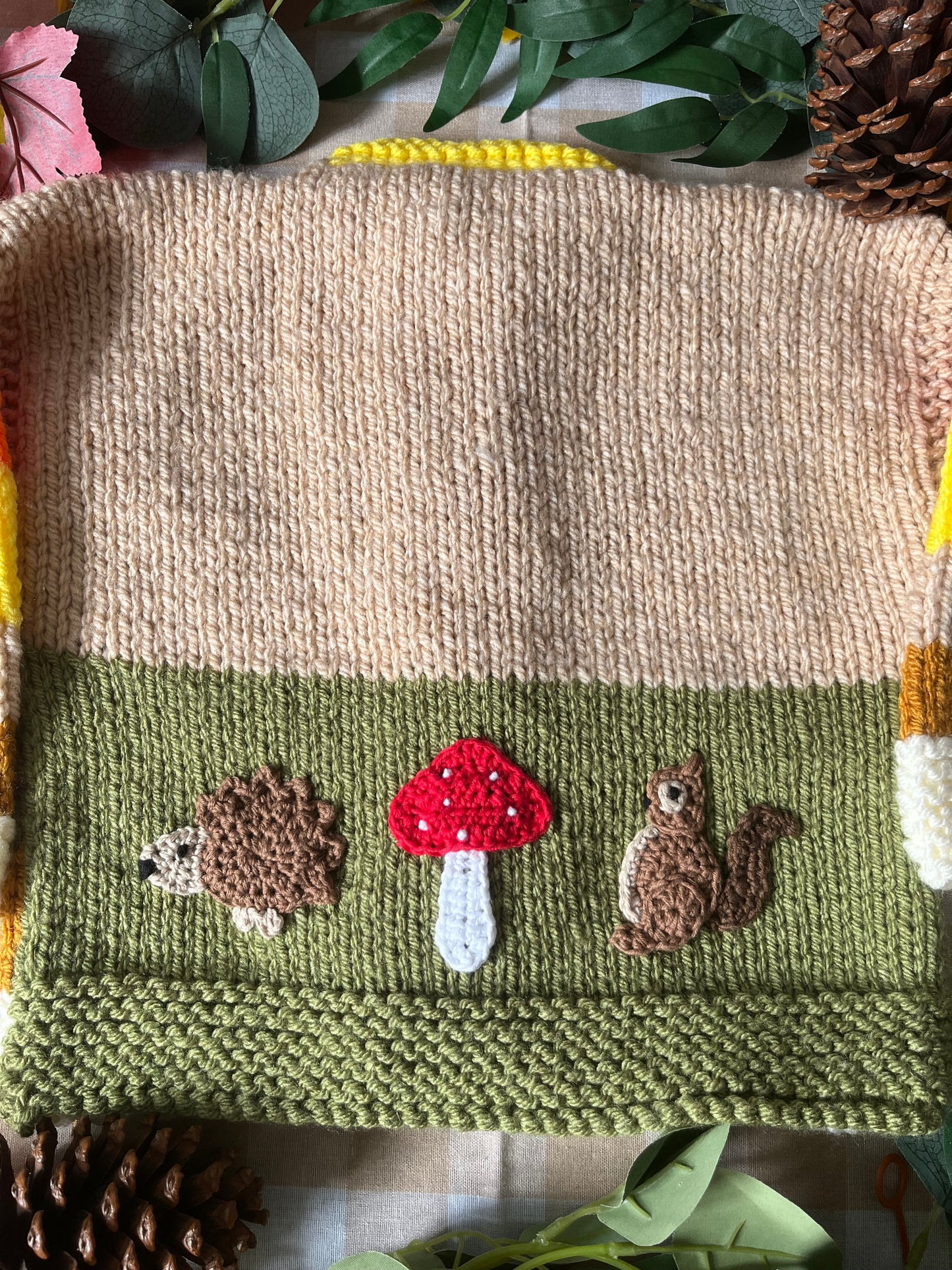 Personalise Me, Size 1-2 Years, Name Cardi, Woodland Animal, Striped Cardi