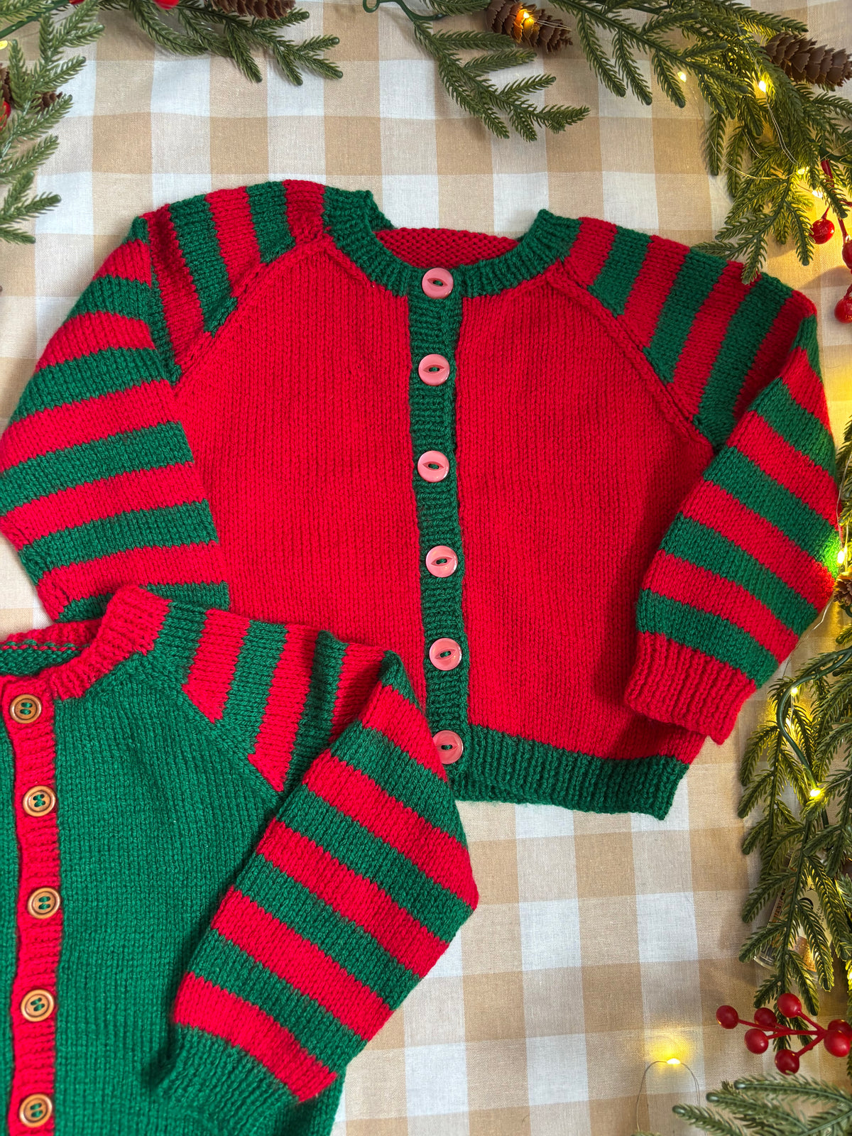 Matching Christmas Name Cardi set, Size 1-2 years