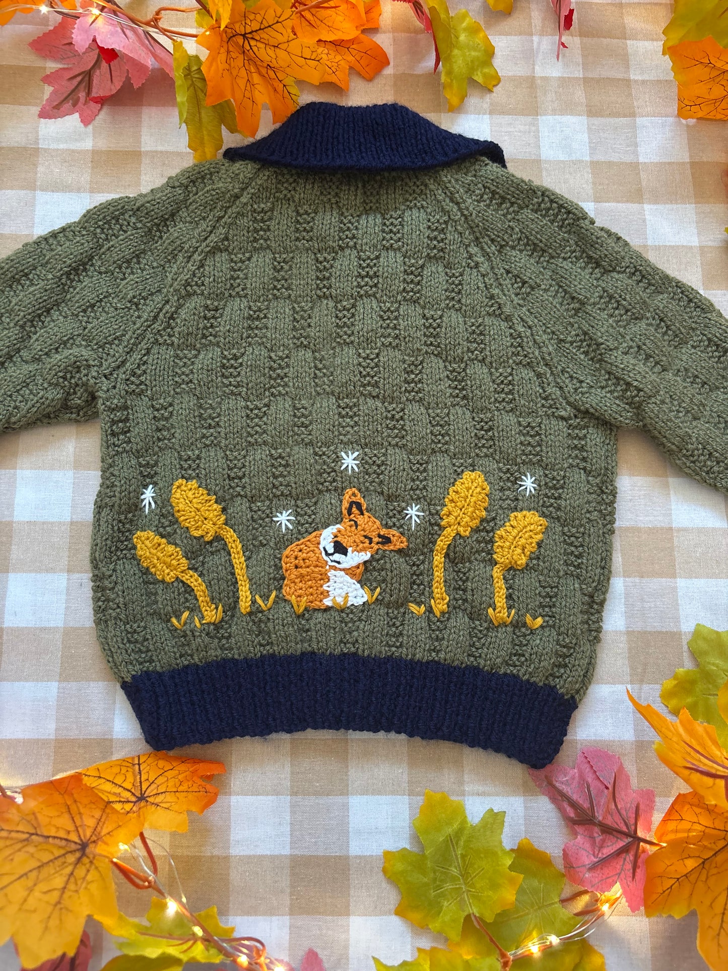 Personalise Me, Size 1-2 Years, sleeping Fox Cardi